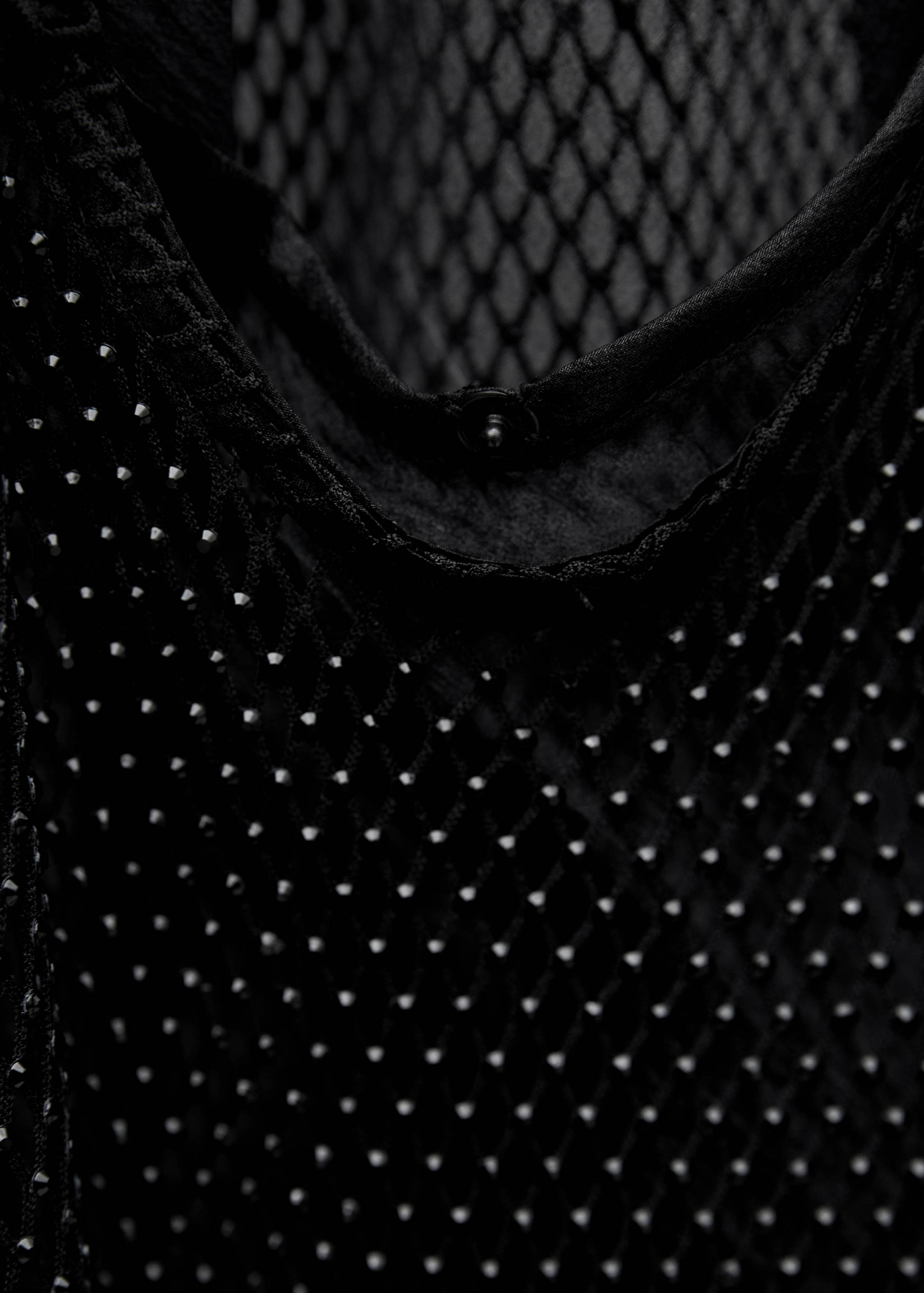 Mesh dress with rhinestone detail - Details of the article 0