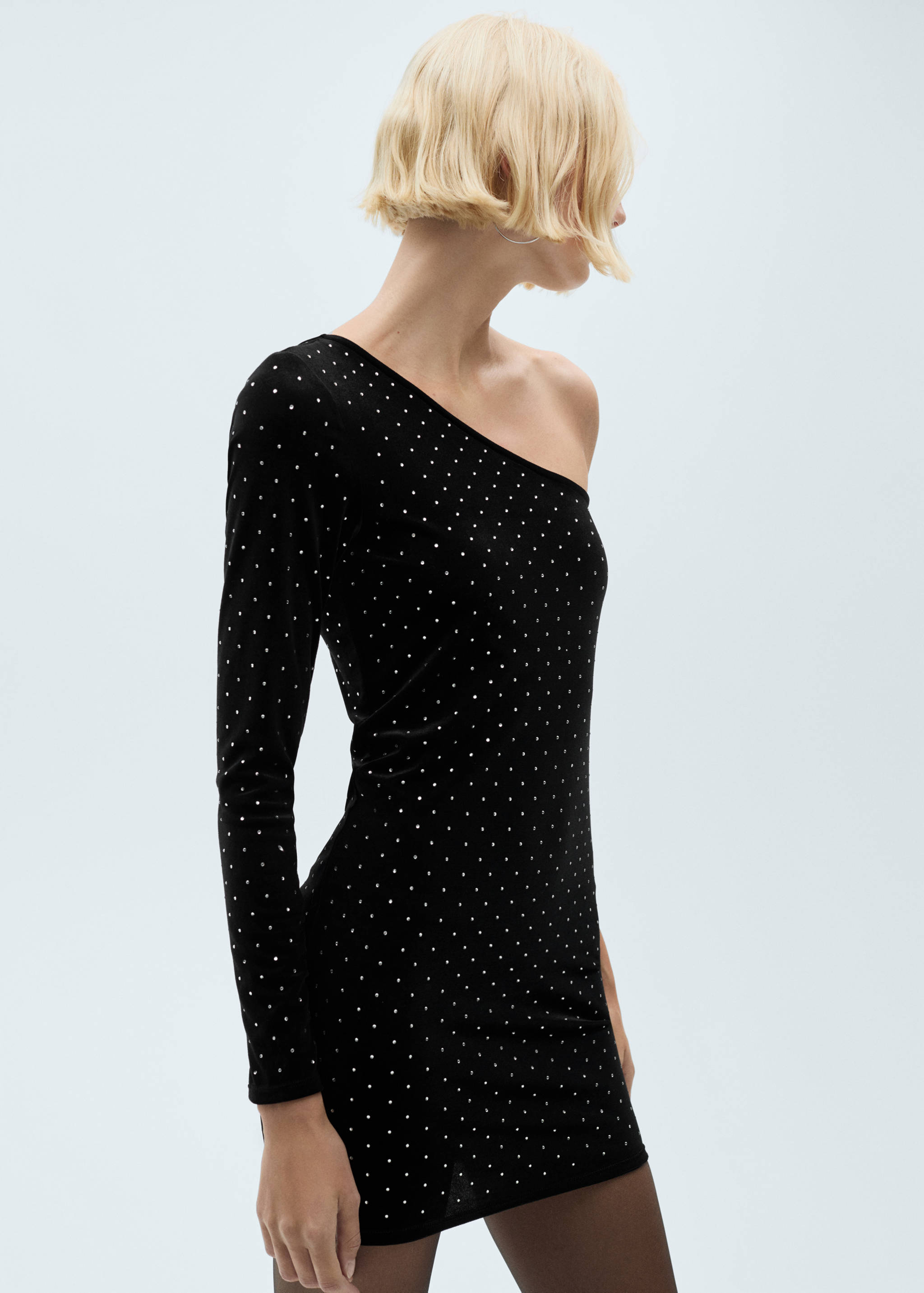 Asymmetrical rhinestone dress - Medium plane