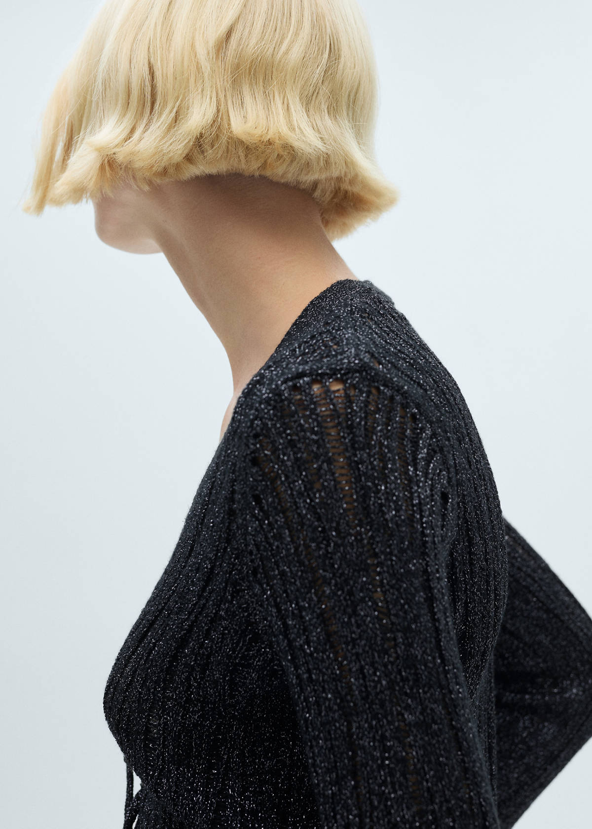 Lurex cardigan with bows — Black