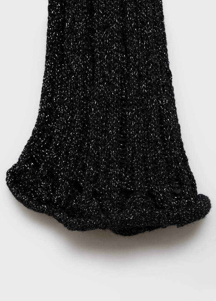 Lurex cardigan with bows — Black