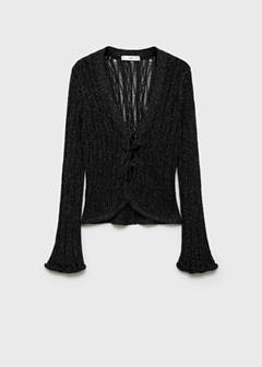 Lurex cardigan with bows — Black 6