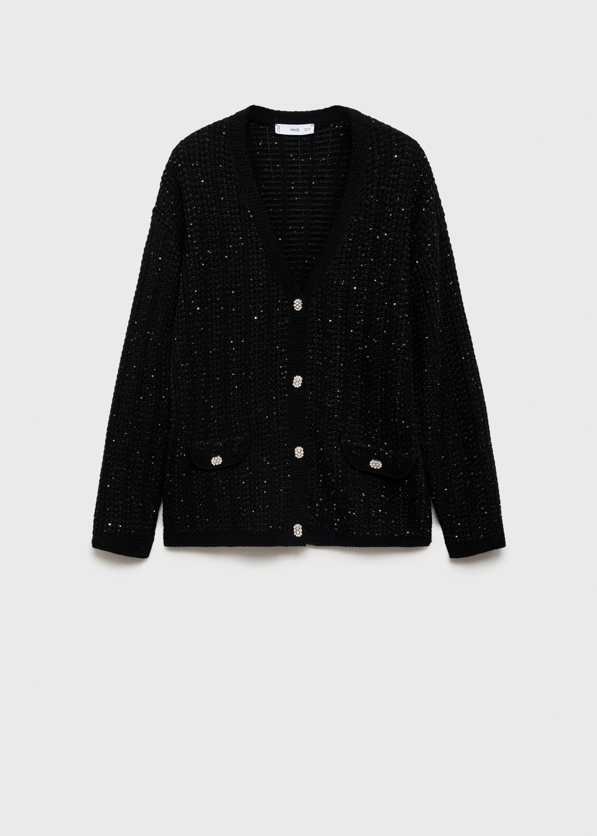 Knitted cardigan with shiny details - Article without model