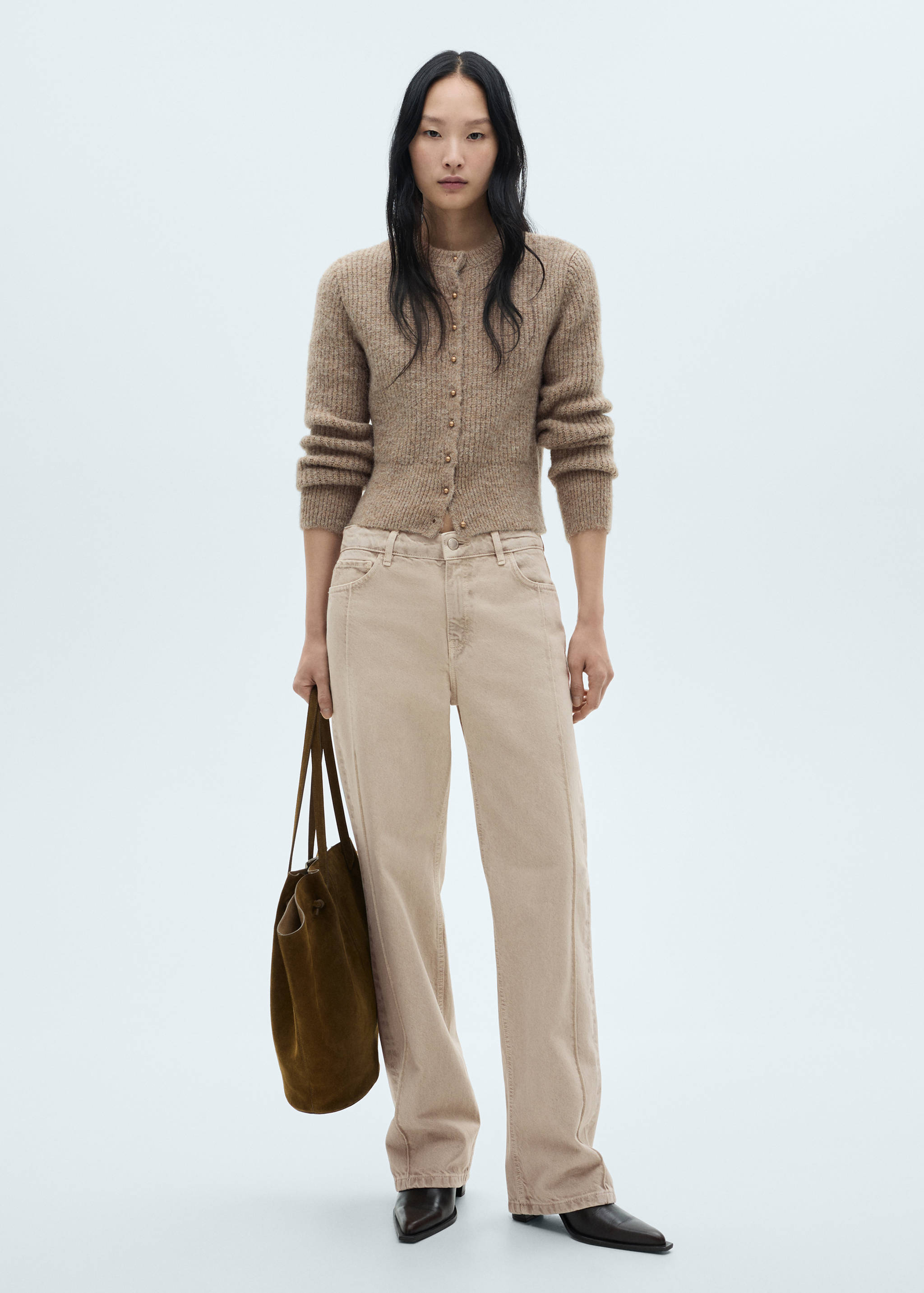 Jeans rectos rinse wash costuras - Plano general