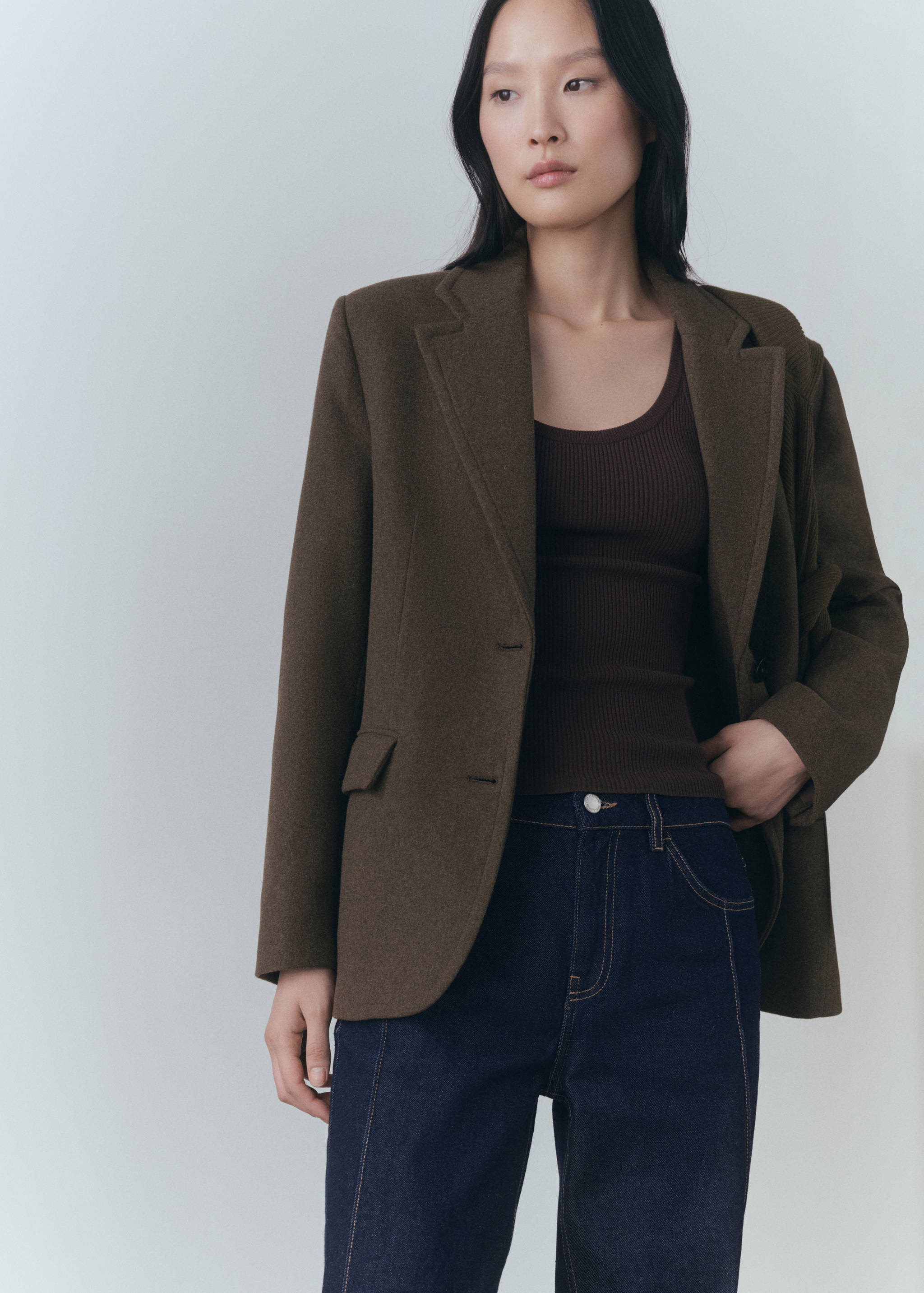 Jeans rectos rinse wash costuras - Detalle del artículo 1