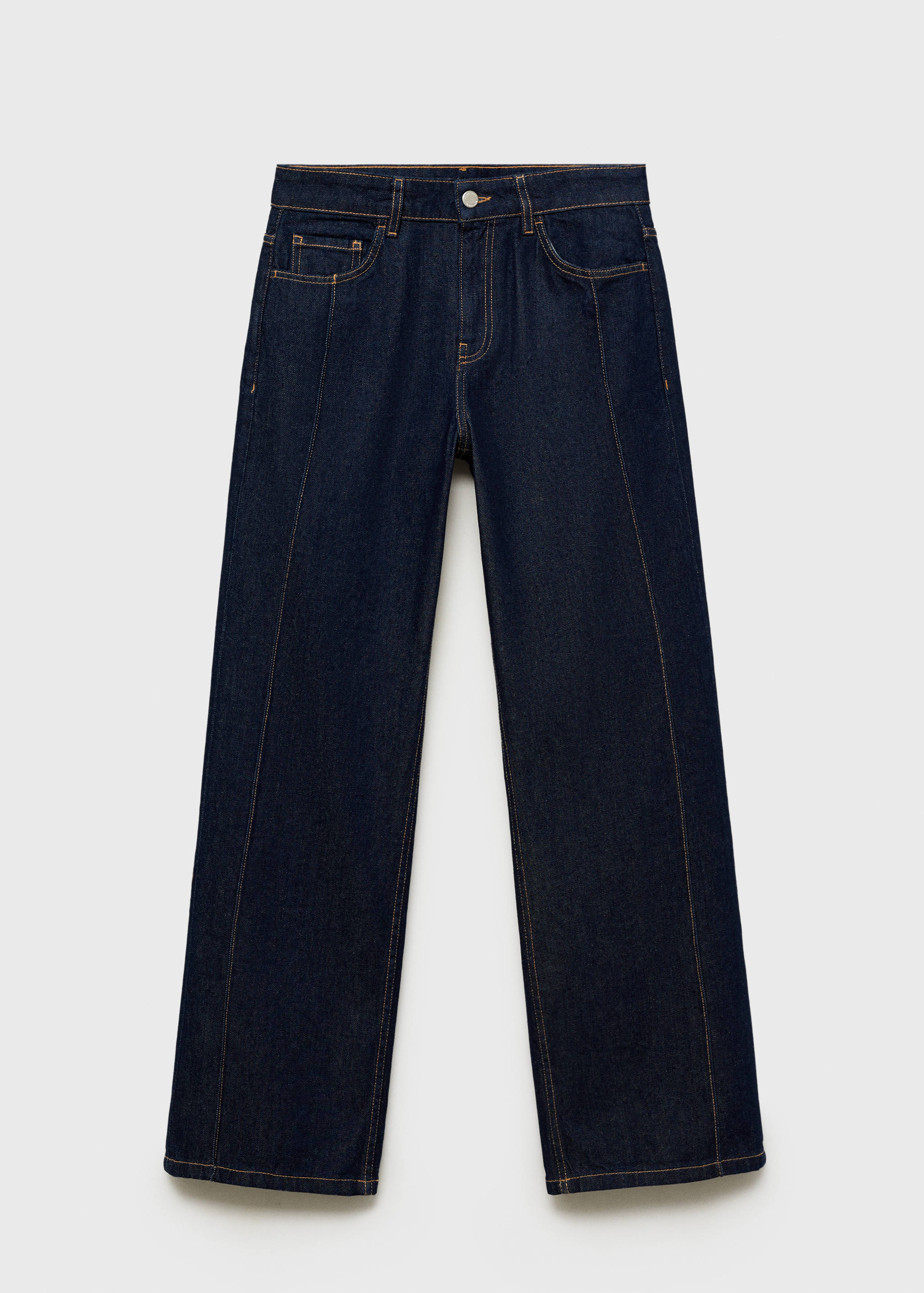 Straight-fit rinse-wash jeans with seams - Article without model