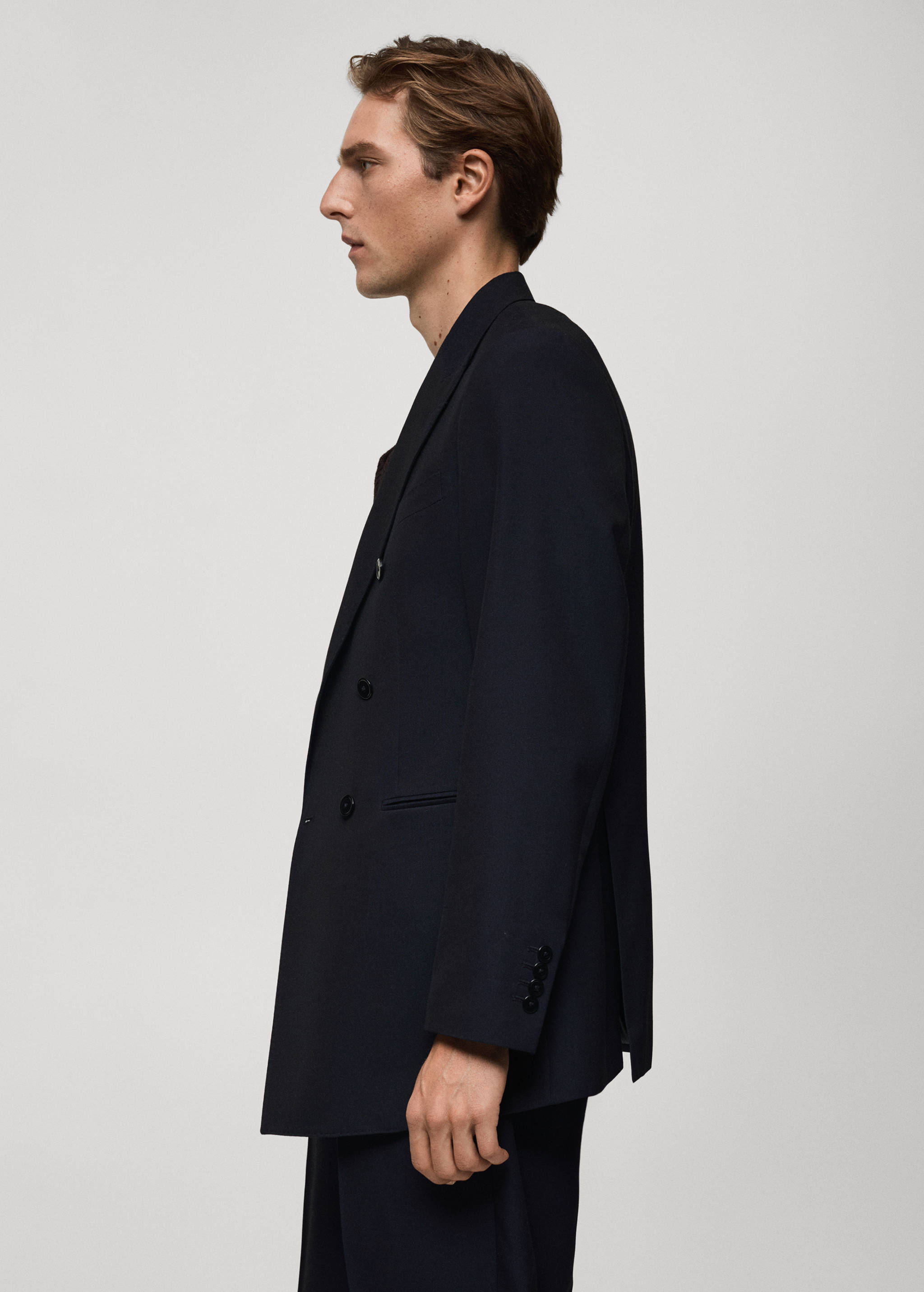 Slim fit double-breasted suit blazer - Details of the article 2