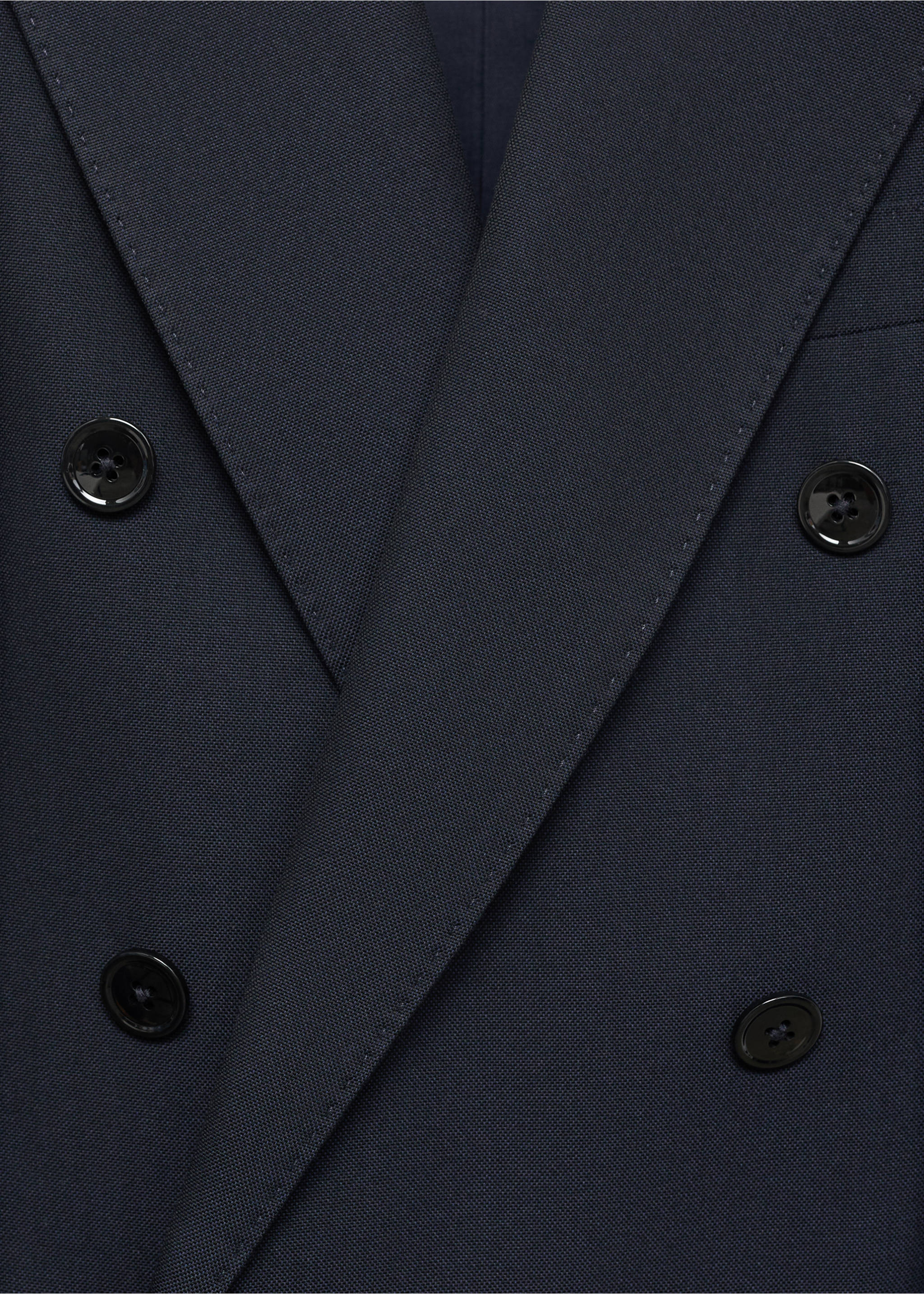 Americana traje slim fit cruzada - Detalle del artículo 8, Azul marino oscuro. Ref: 77029230-00.