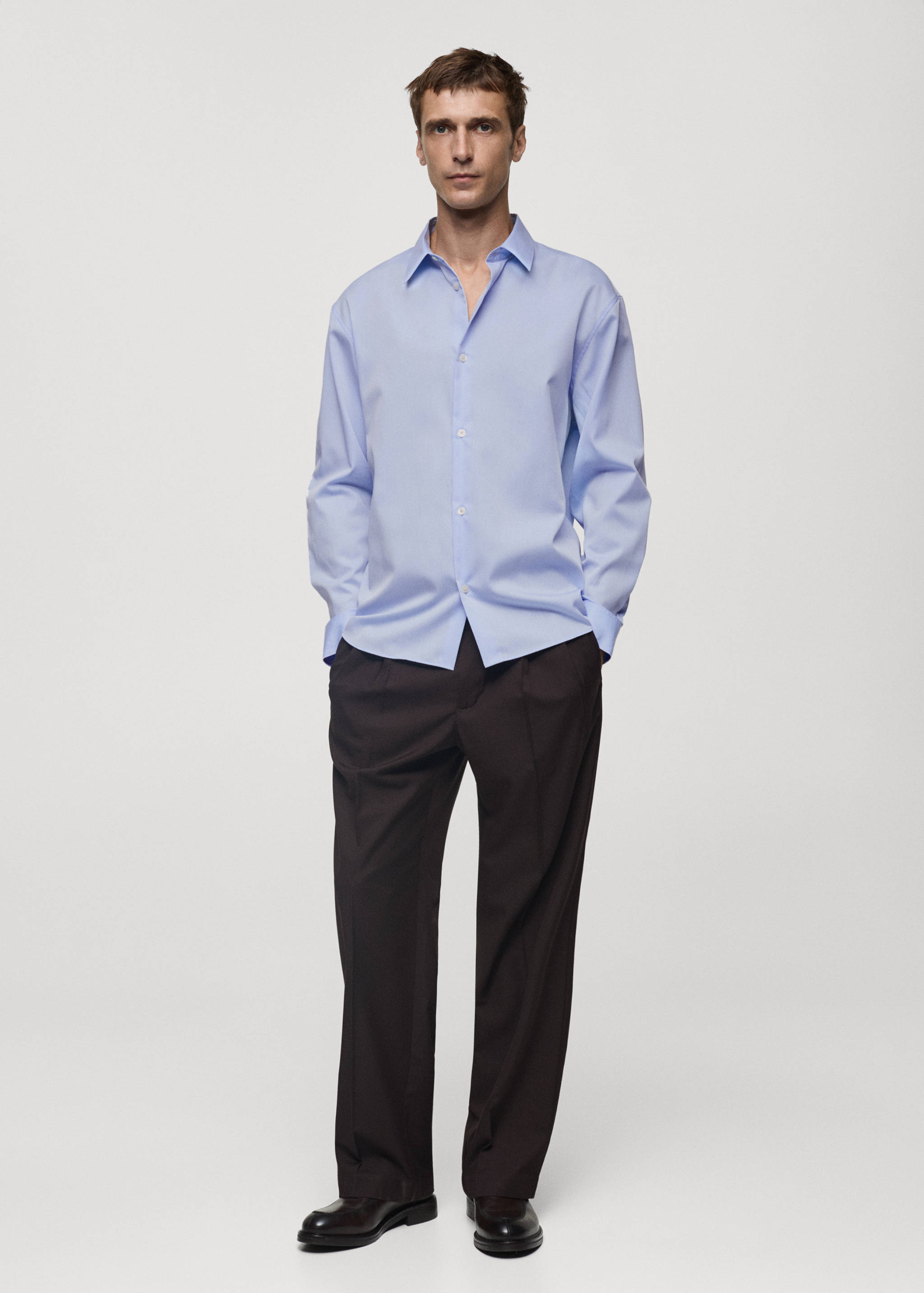 100% cotton boxy-fit shirt - General plane