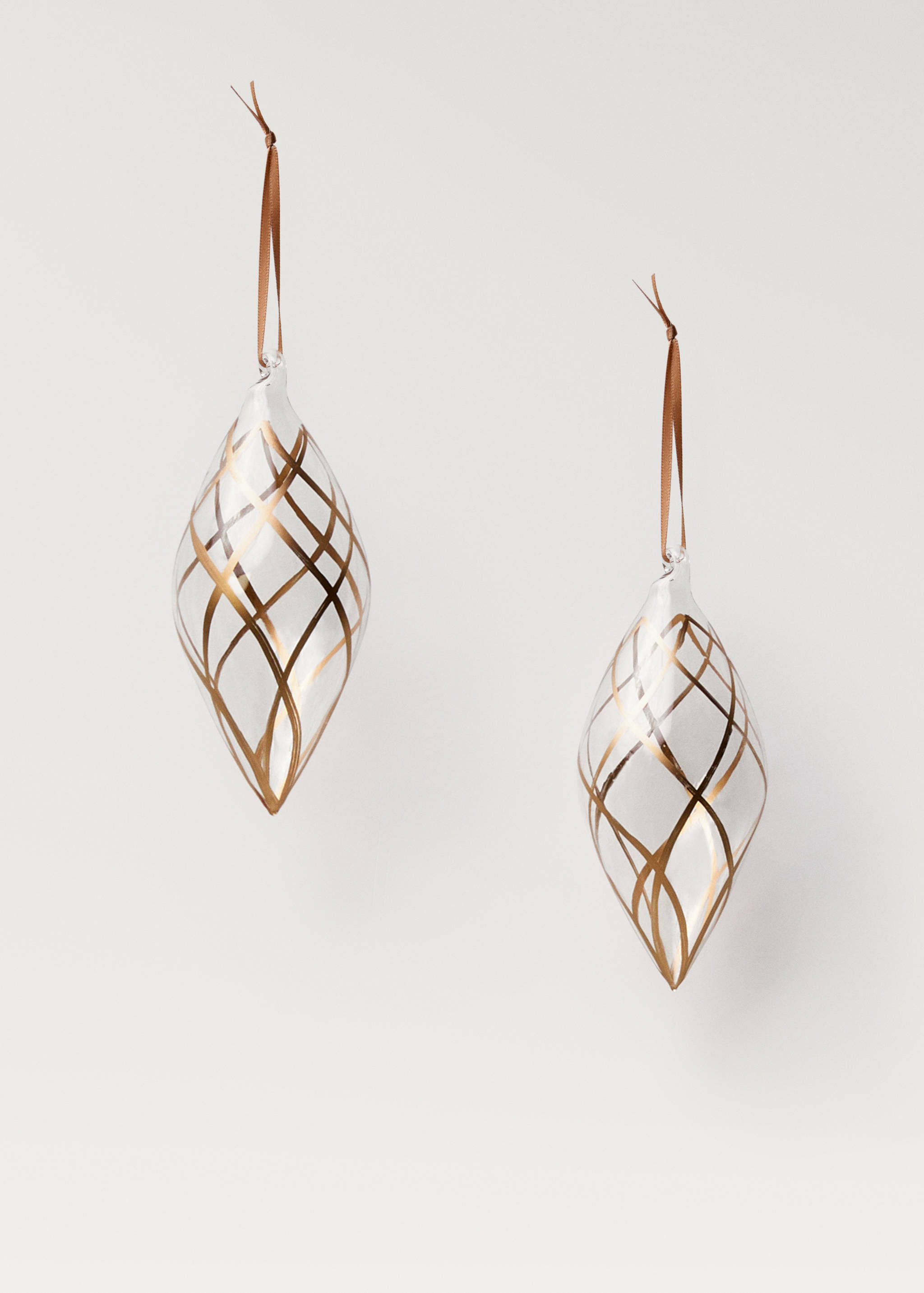 Décoration pour sapin verre ovale - Article sans modèle