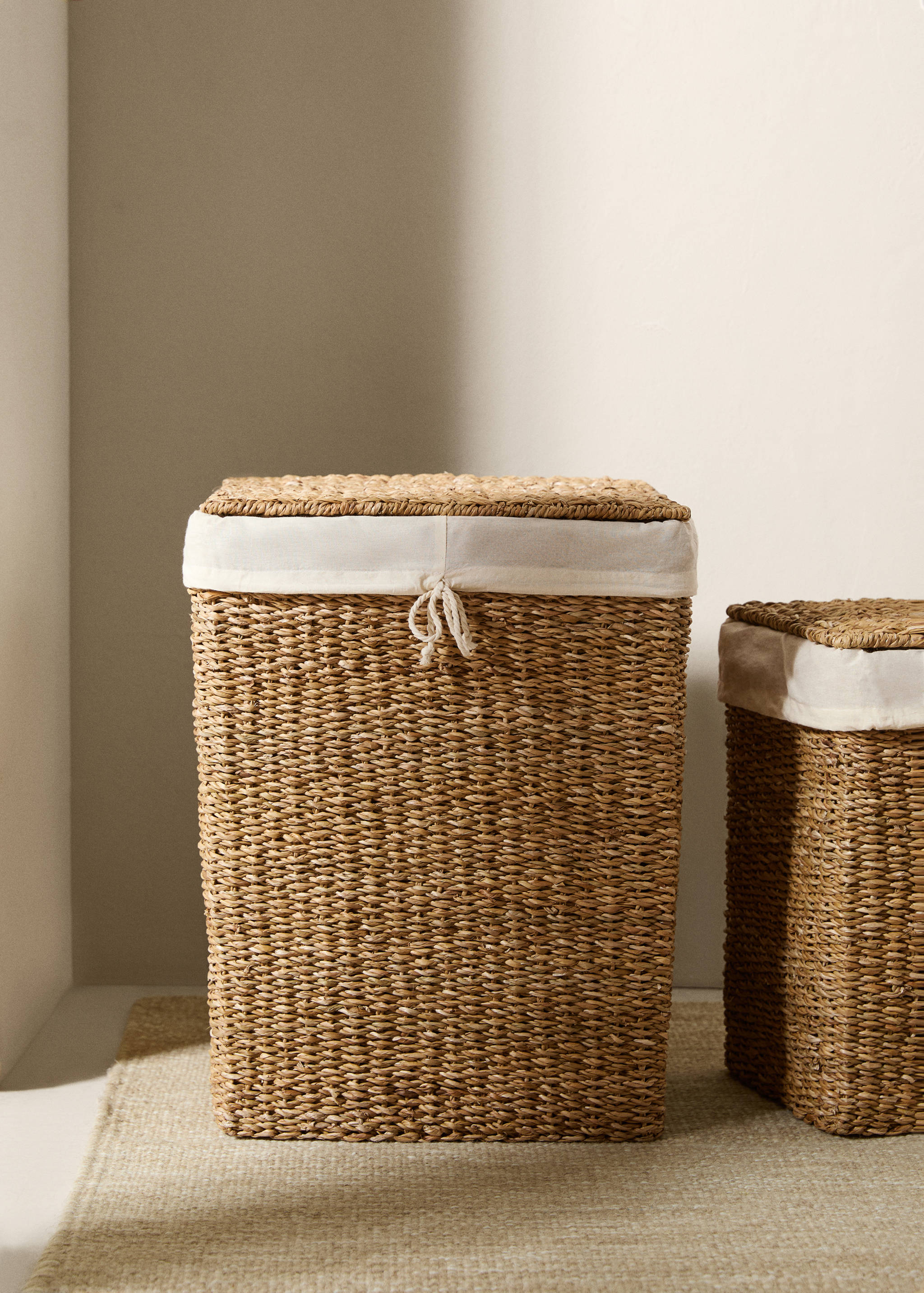 Natural fibre laundry basket 38x35x50cm - General plane