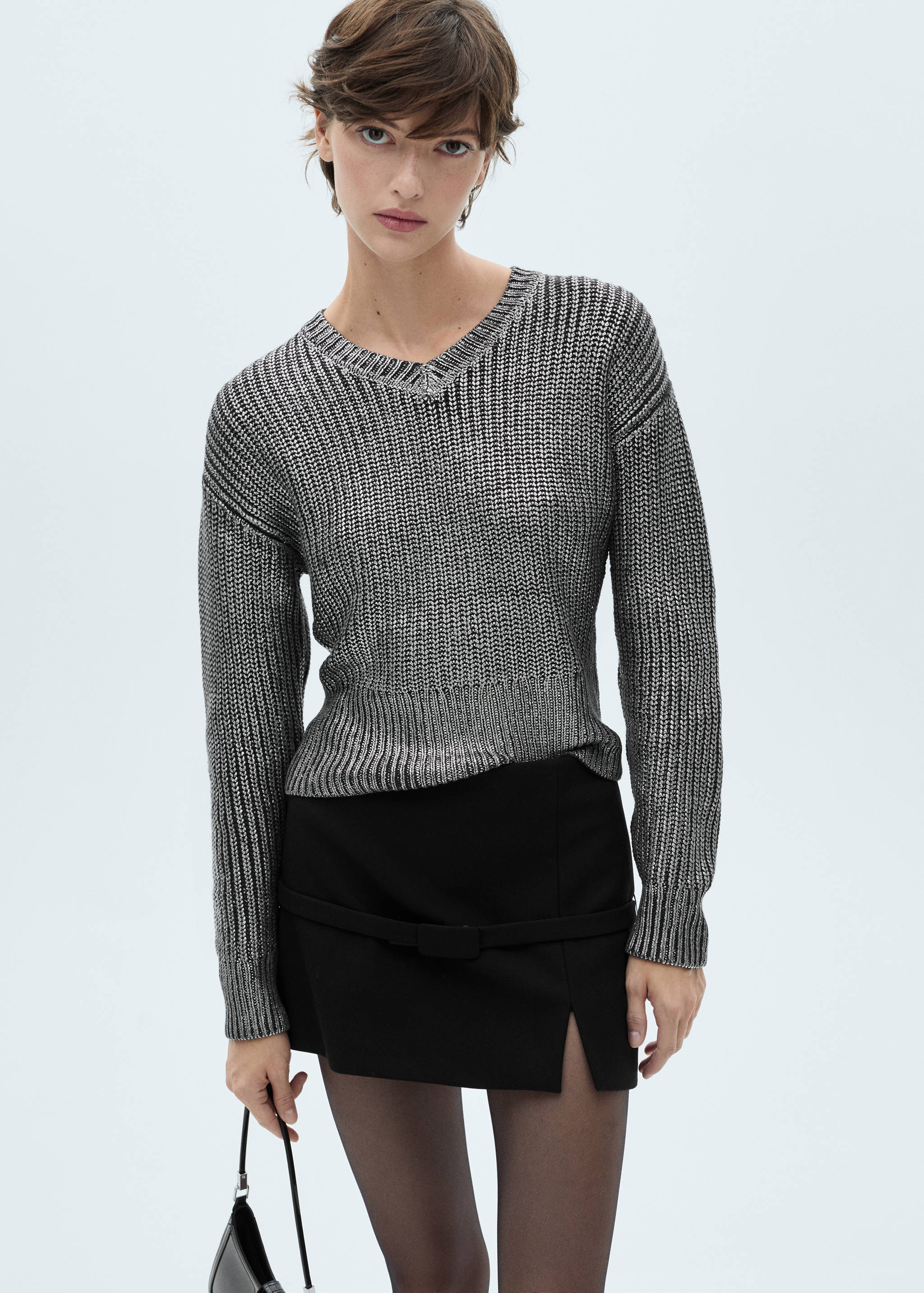 Jersey cuello pico foil - Plano medio