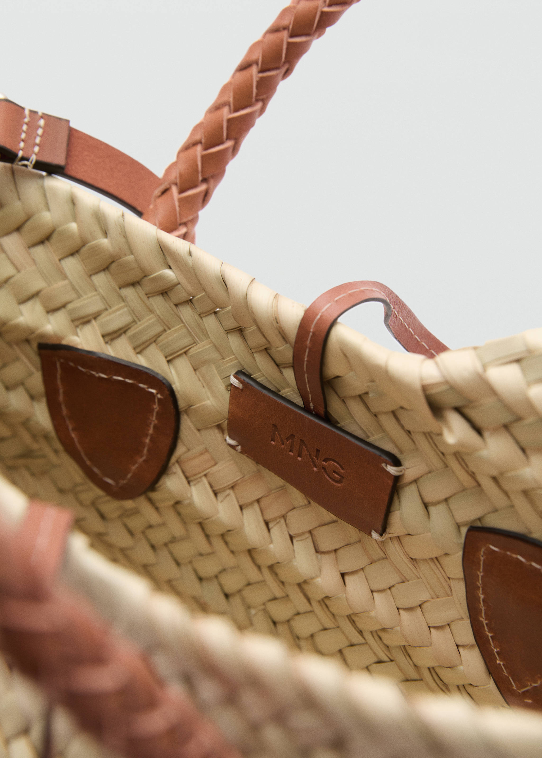 Natural fibre bag with leather handles - Details of the article 2