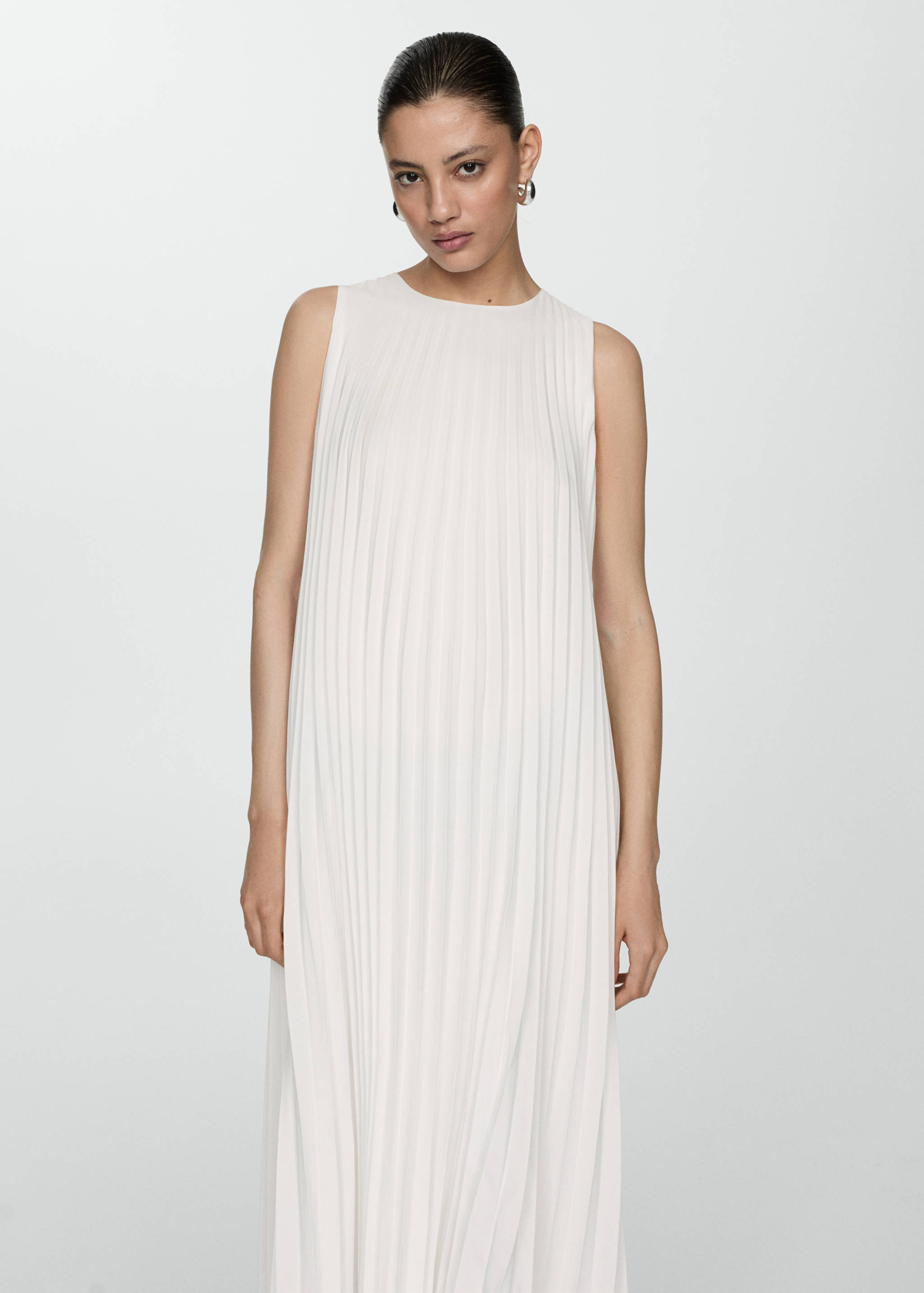 Pleated A-line dress - Medium plane