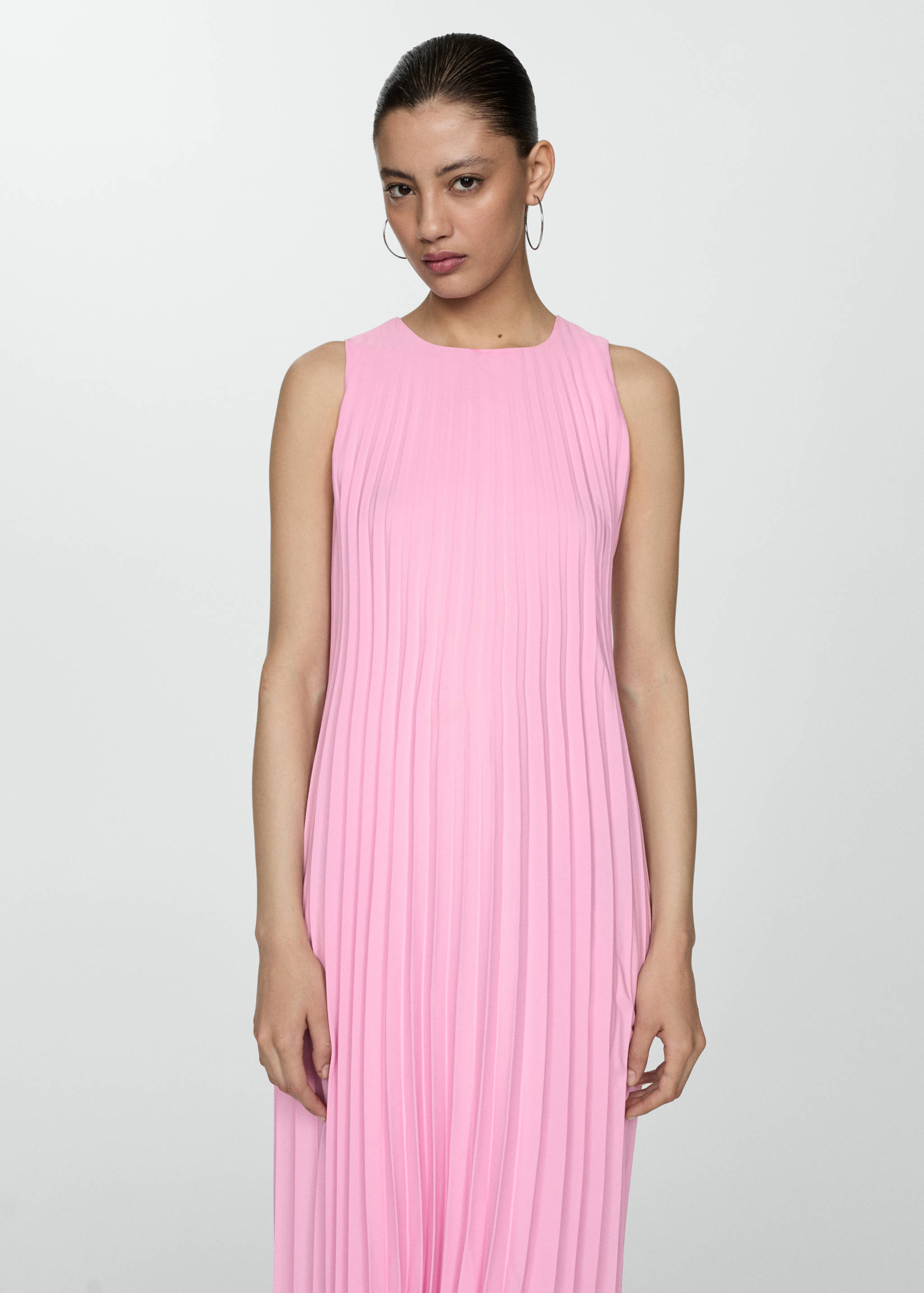 Pleated A-line dress - Medium plane