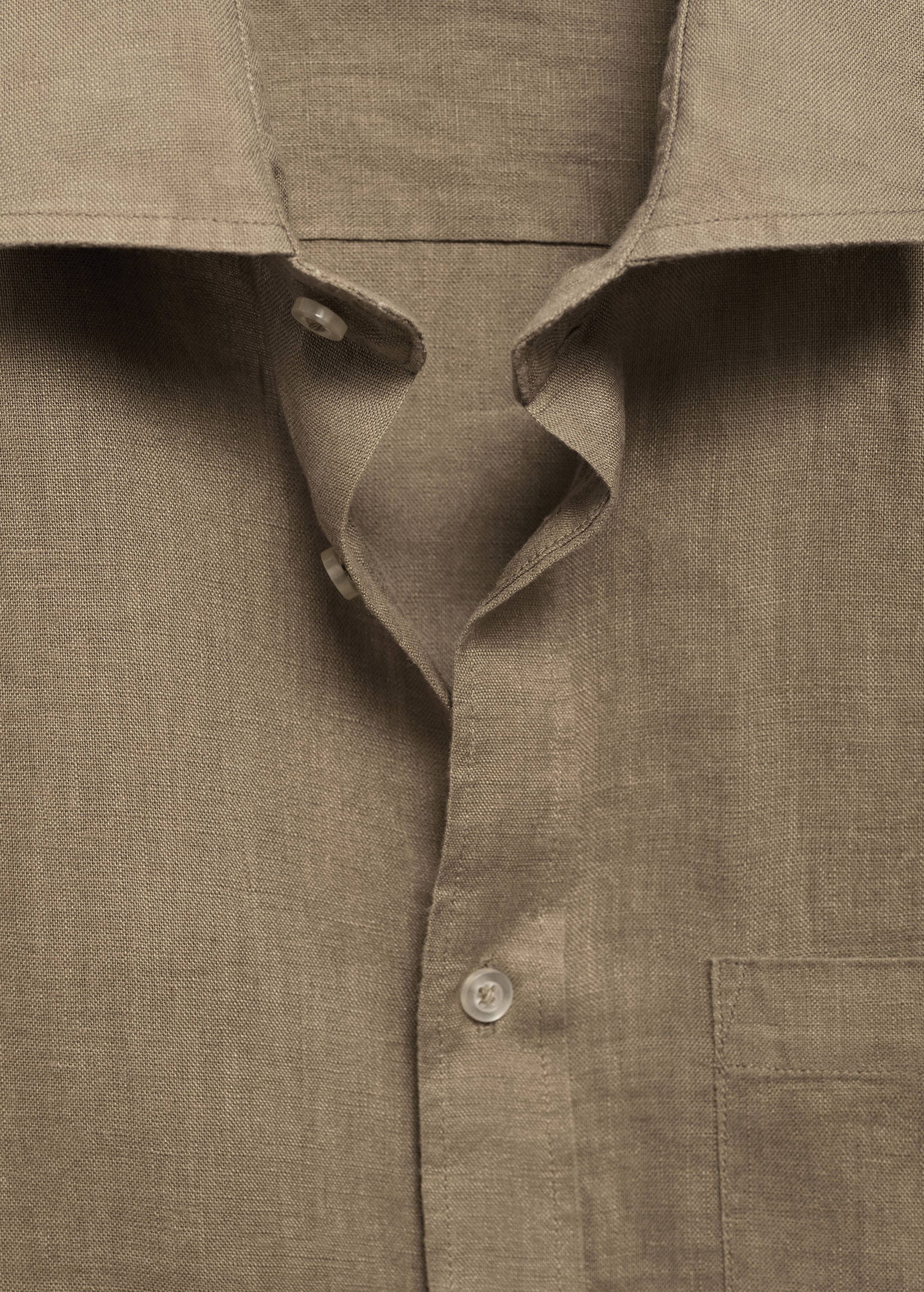 Classic fit 100% linen shirt - Details of the article 8