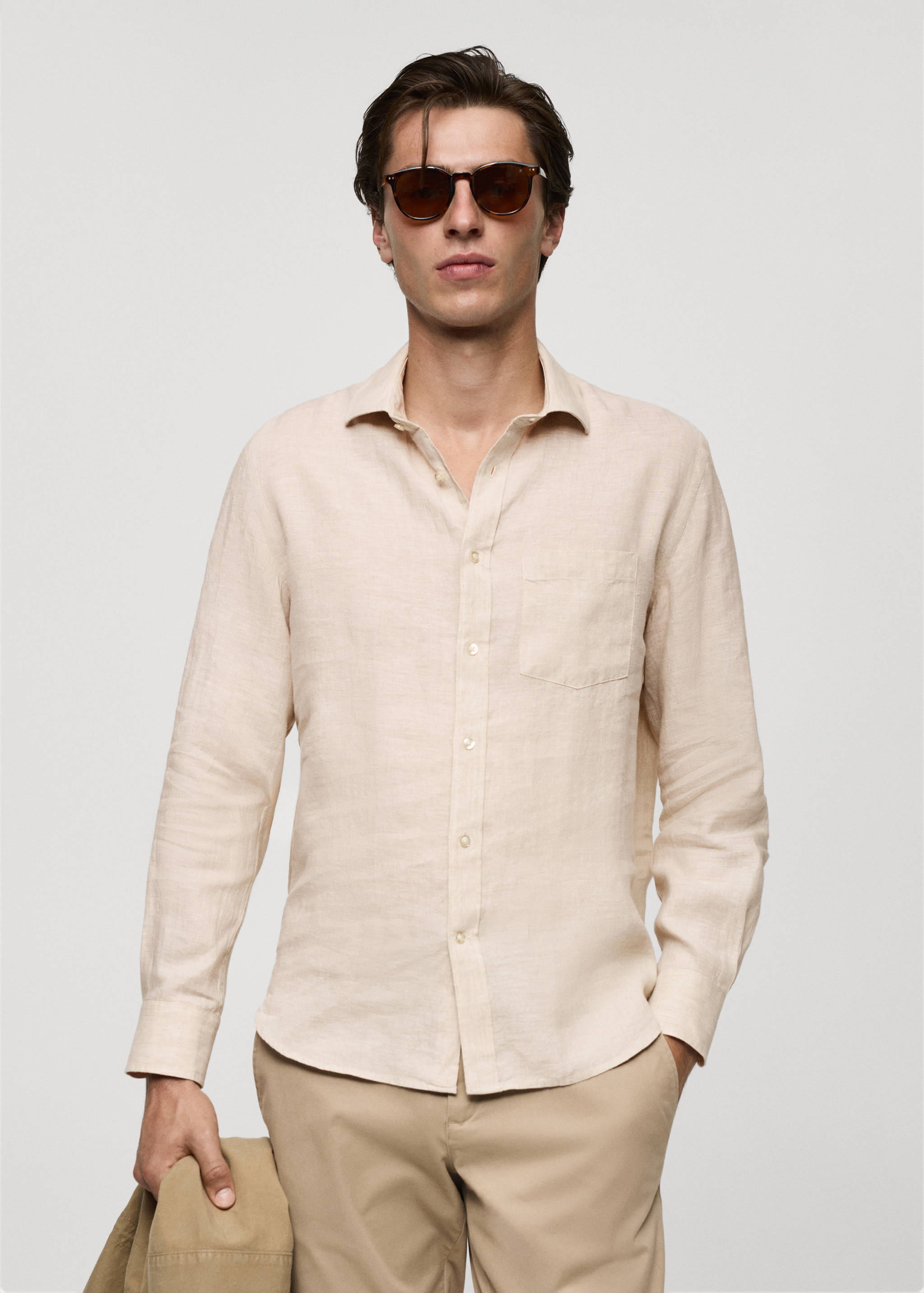 Classic fit 100% linen shirt - Medium plane