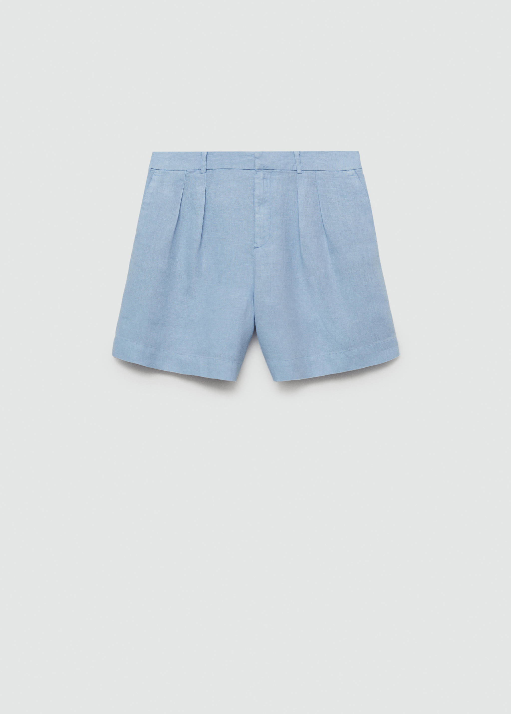 شورت كتان قصير بقصة مستقيمة - منتج دون نموذج