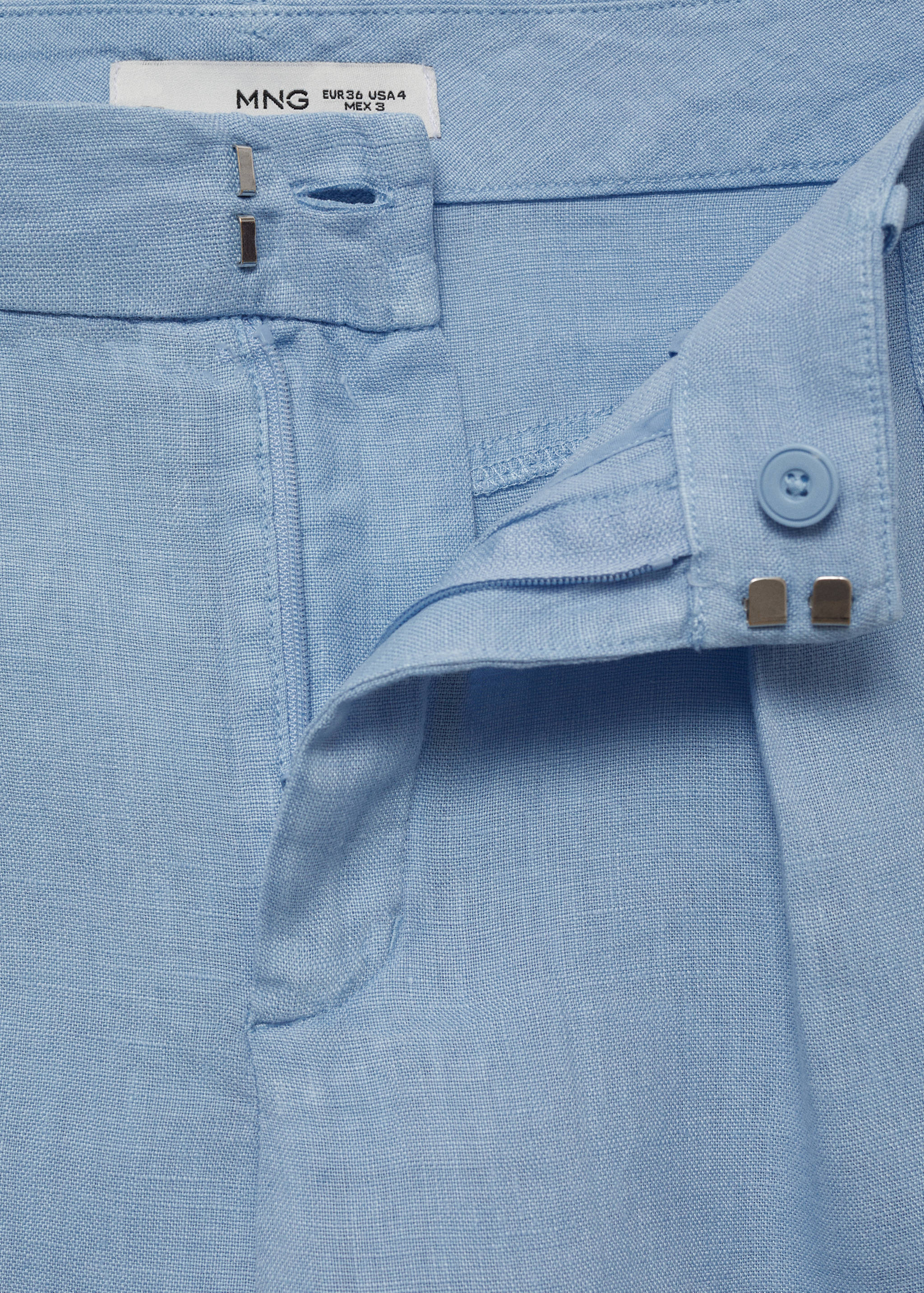 شورت كتان قصير بقصة مستقيمة - تفاصيل المنتج 0