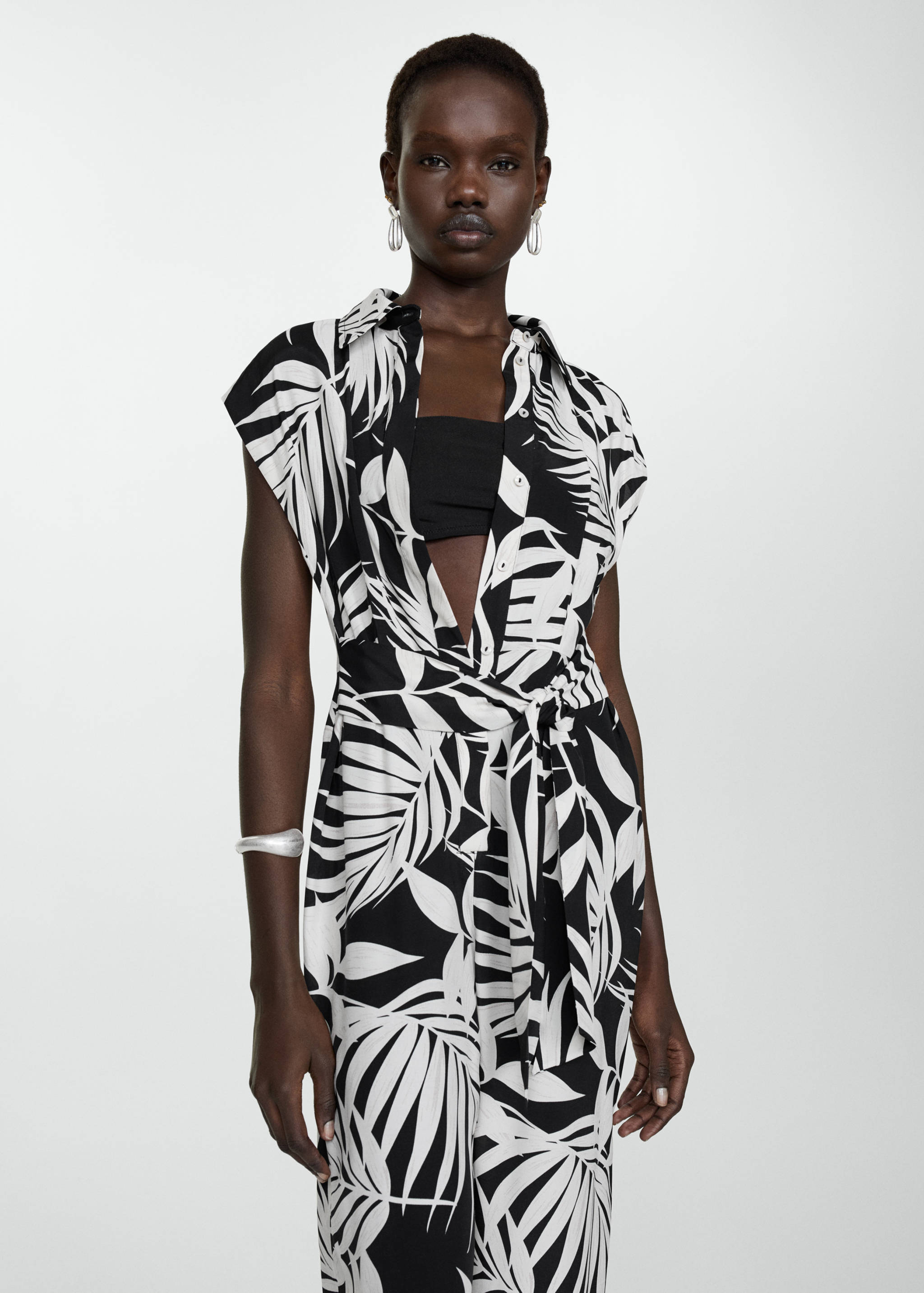 Printed jumpsuit with bow - Medium plane