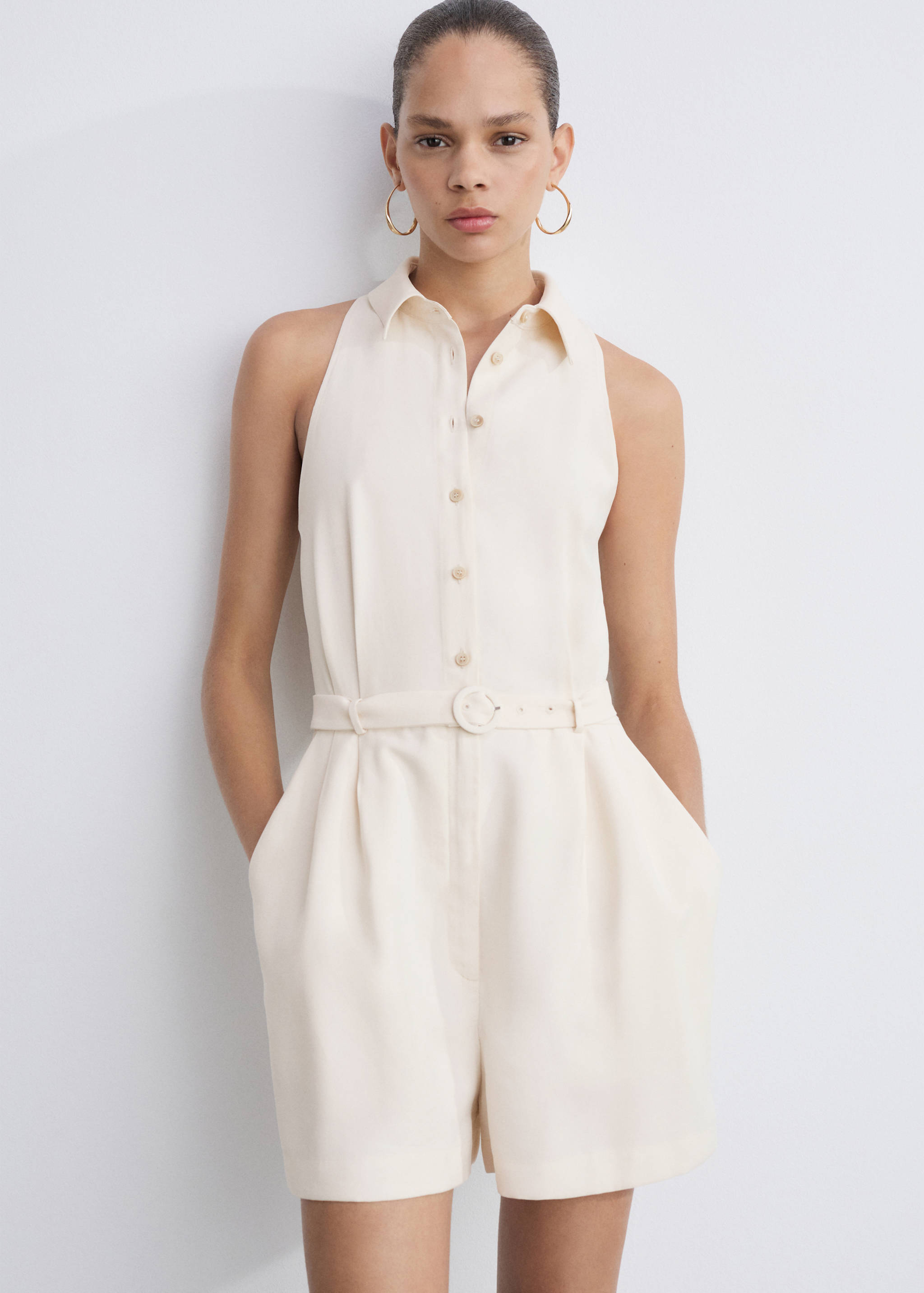 Belt short jumpsuit - Medium plane