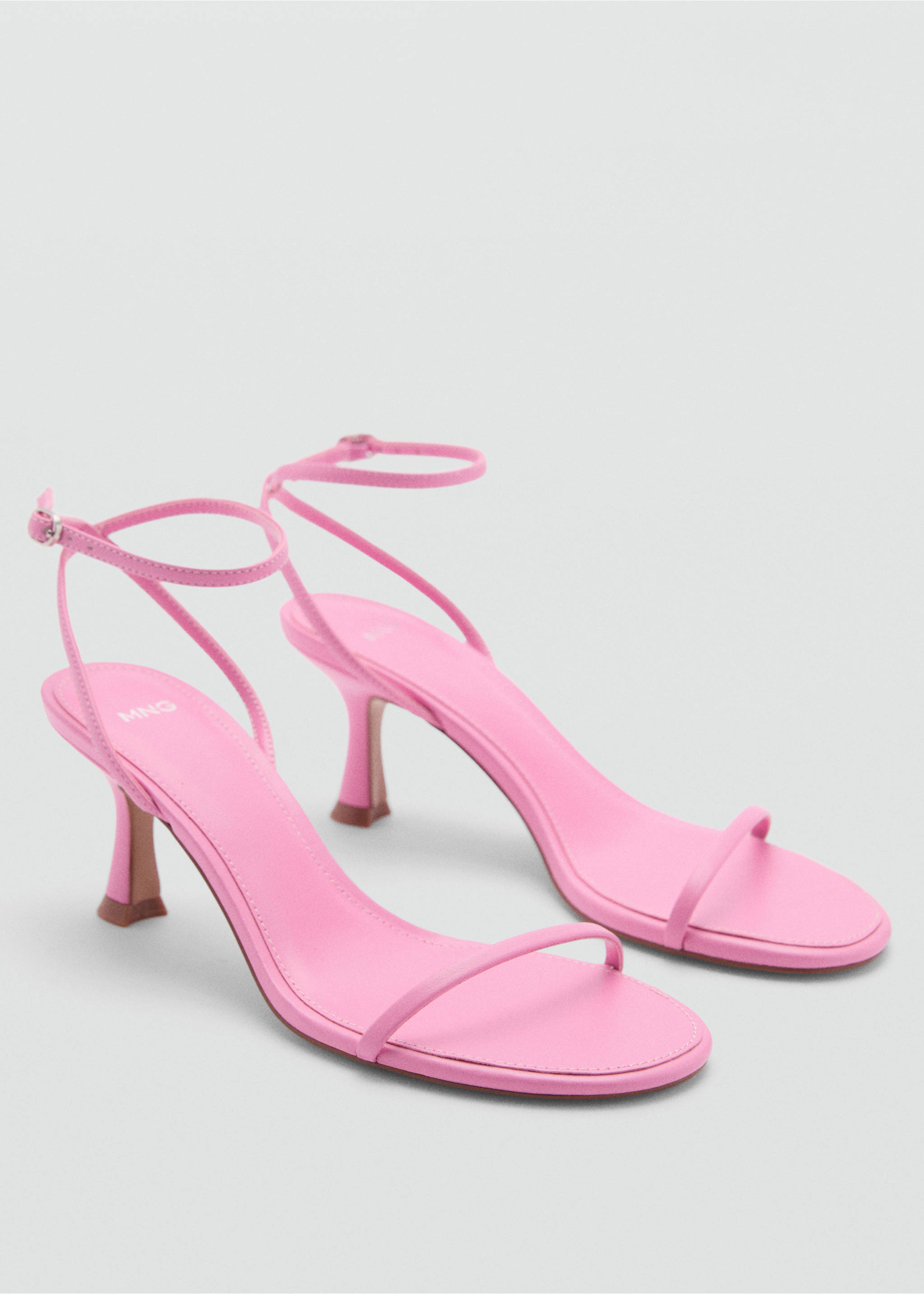 Sandales lanières boucle - Plan moyen, Rose. Ref: 77030364-00.