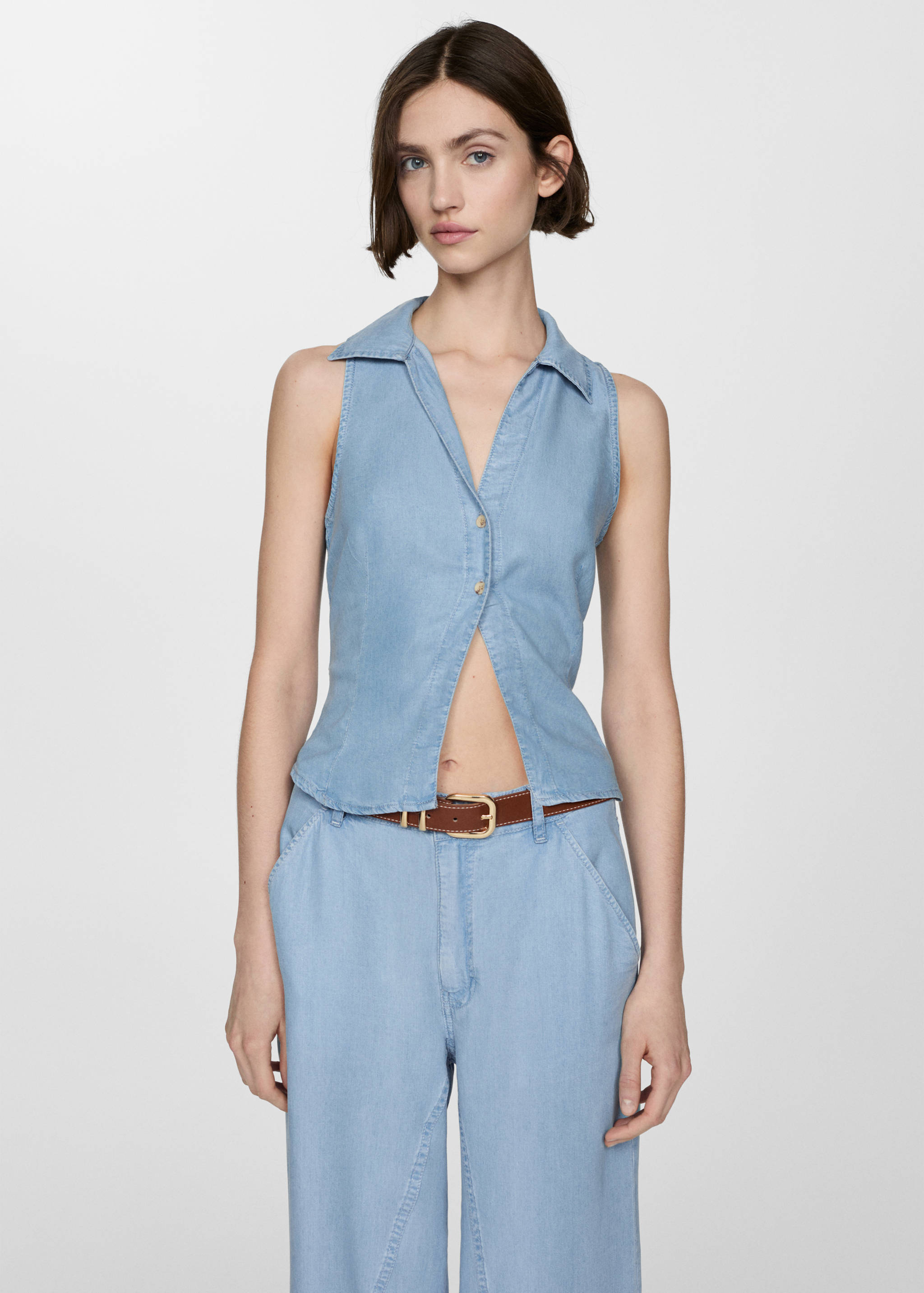 Chemise ouverture Lyocell - Plan moyen