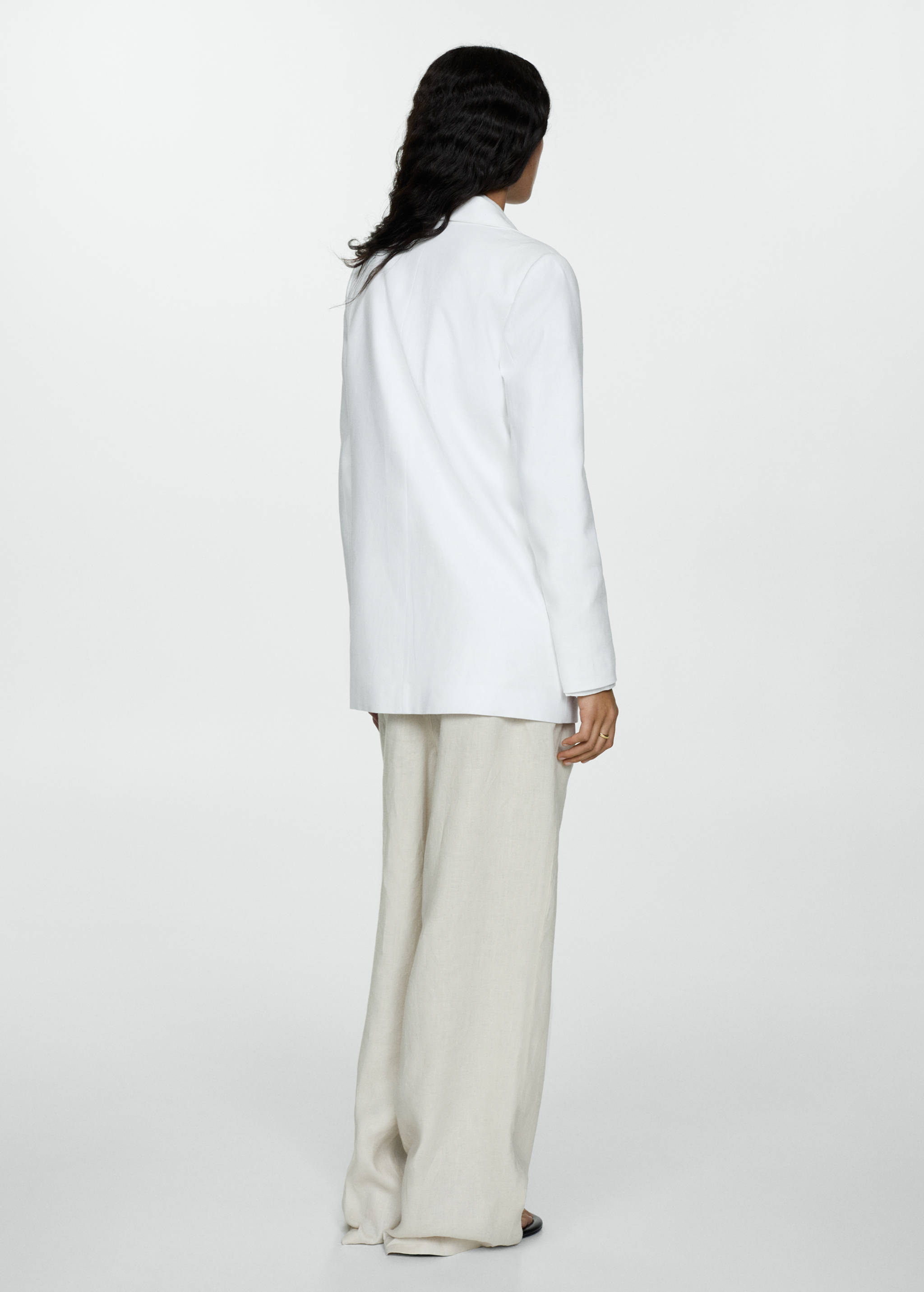 Straight-fit linen jacket - Reverse of the article