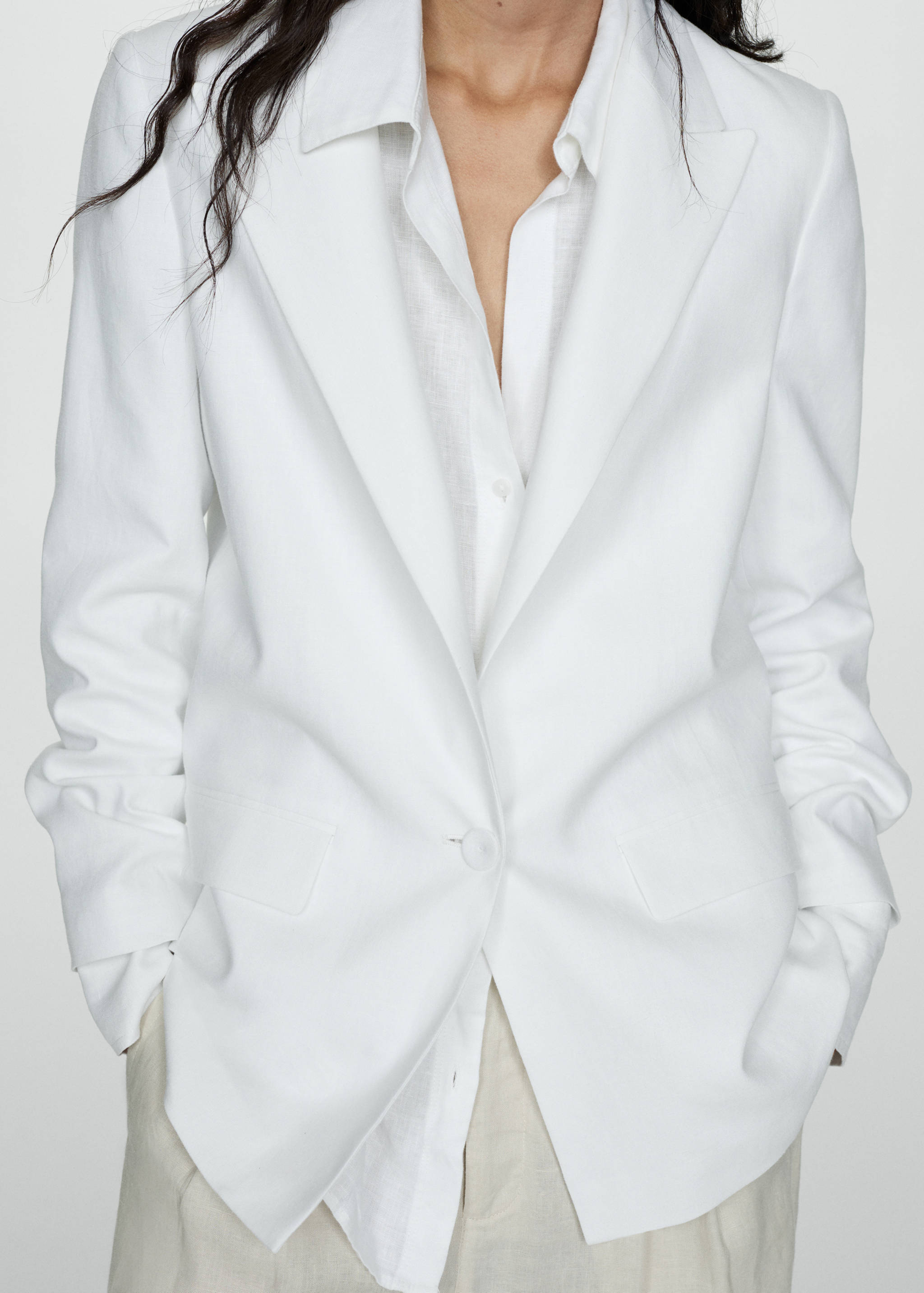 Straight-fit linen jacket - Details of the article 6