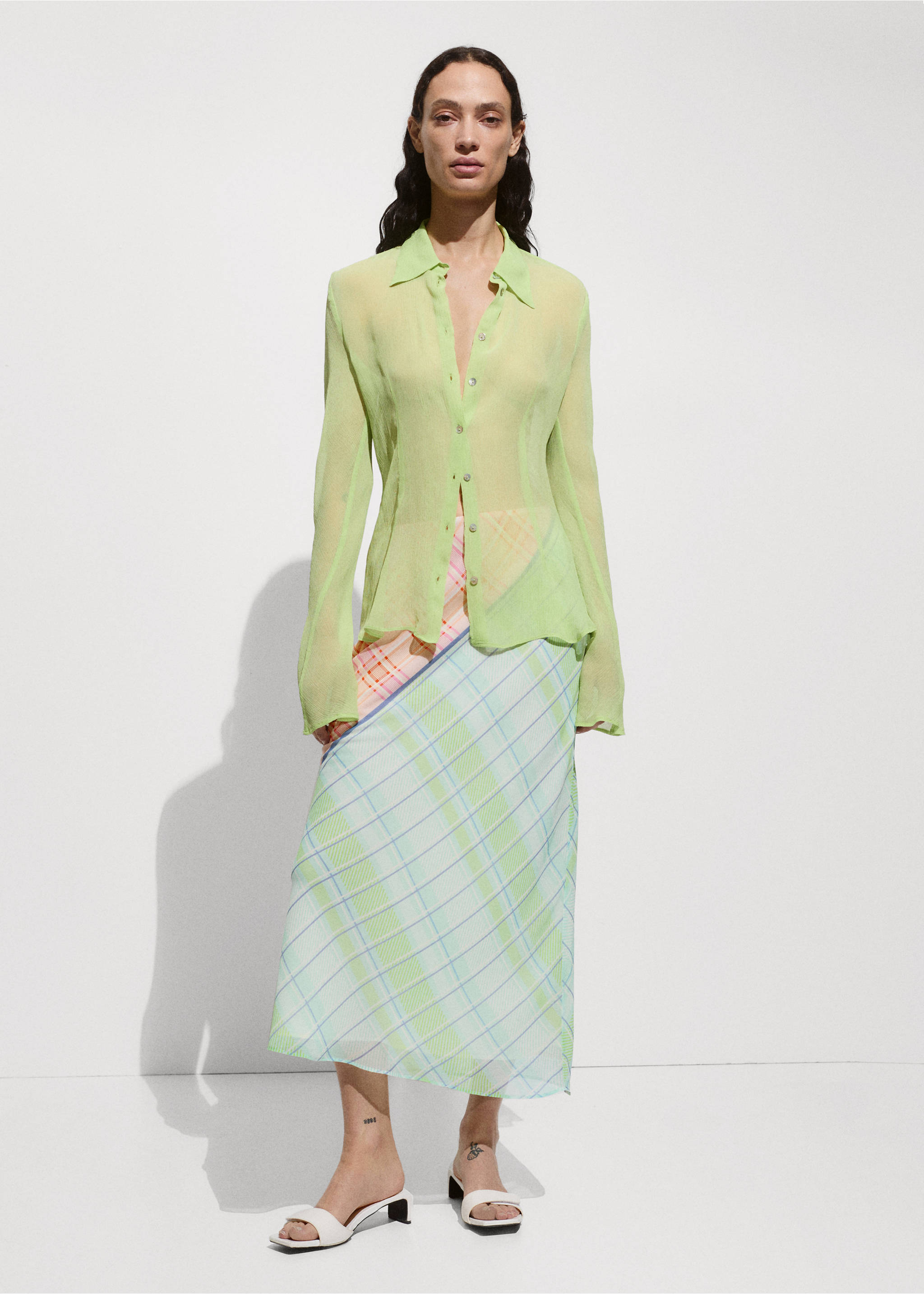 Jupe longue imprimée - Plan général, Bleu. Ref: 77030384-00.