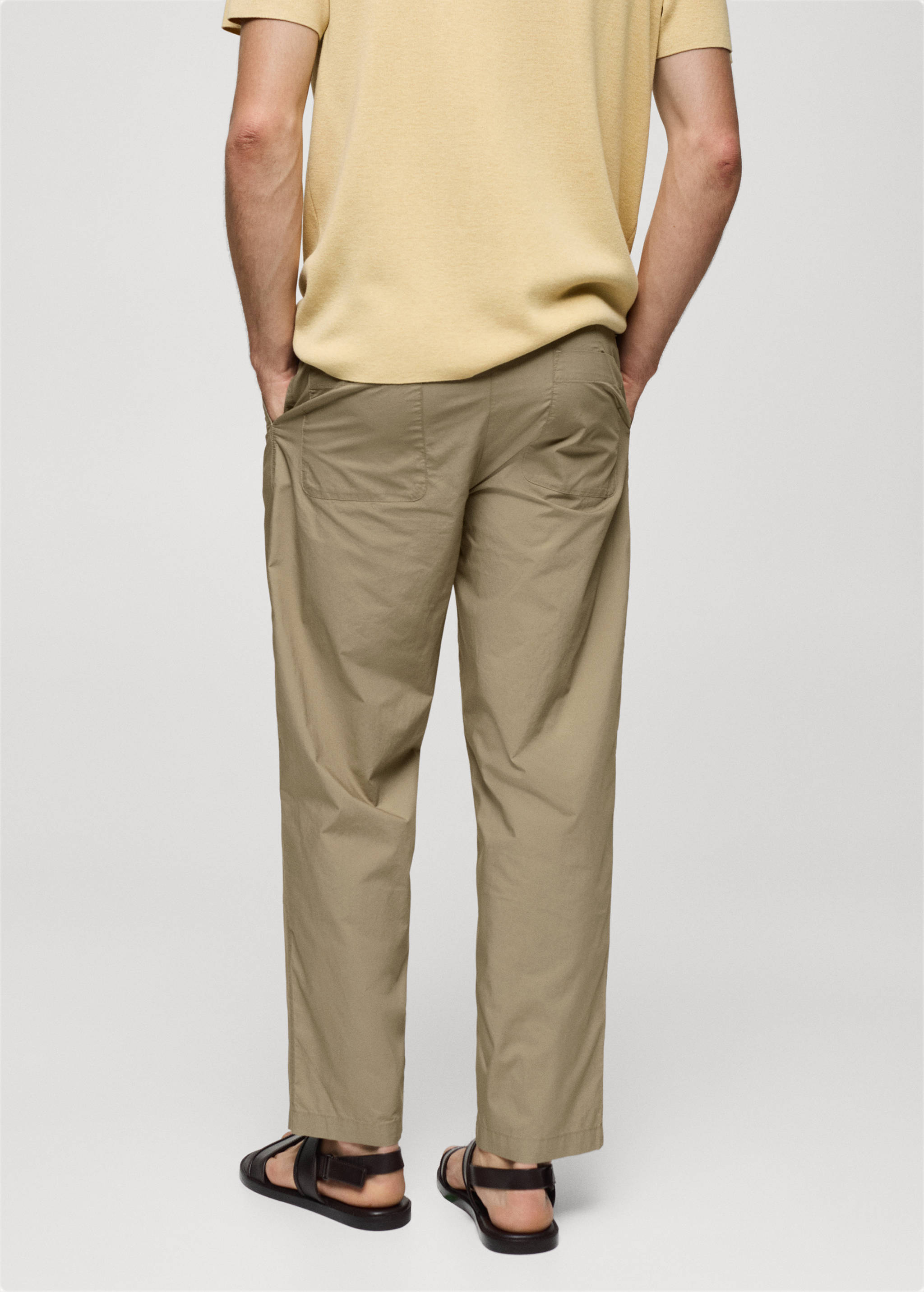 Drawstring cotton trousers - Reverse of the article