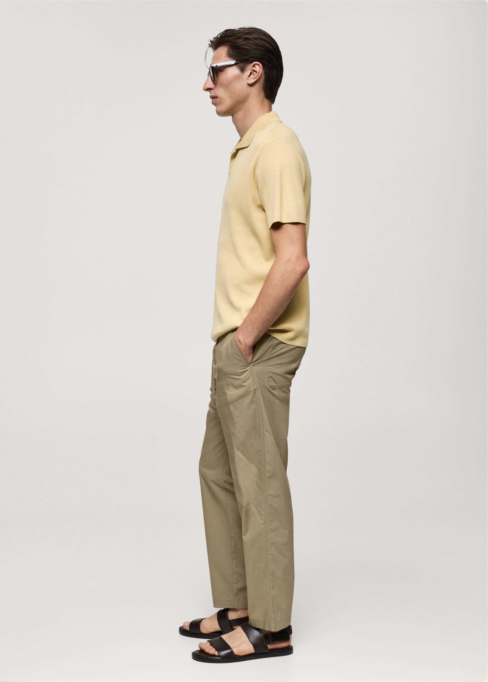 Drawstring cotton trousers - Details of the article 2