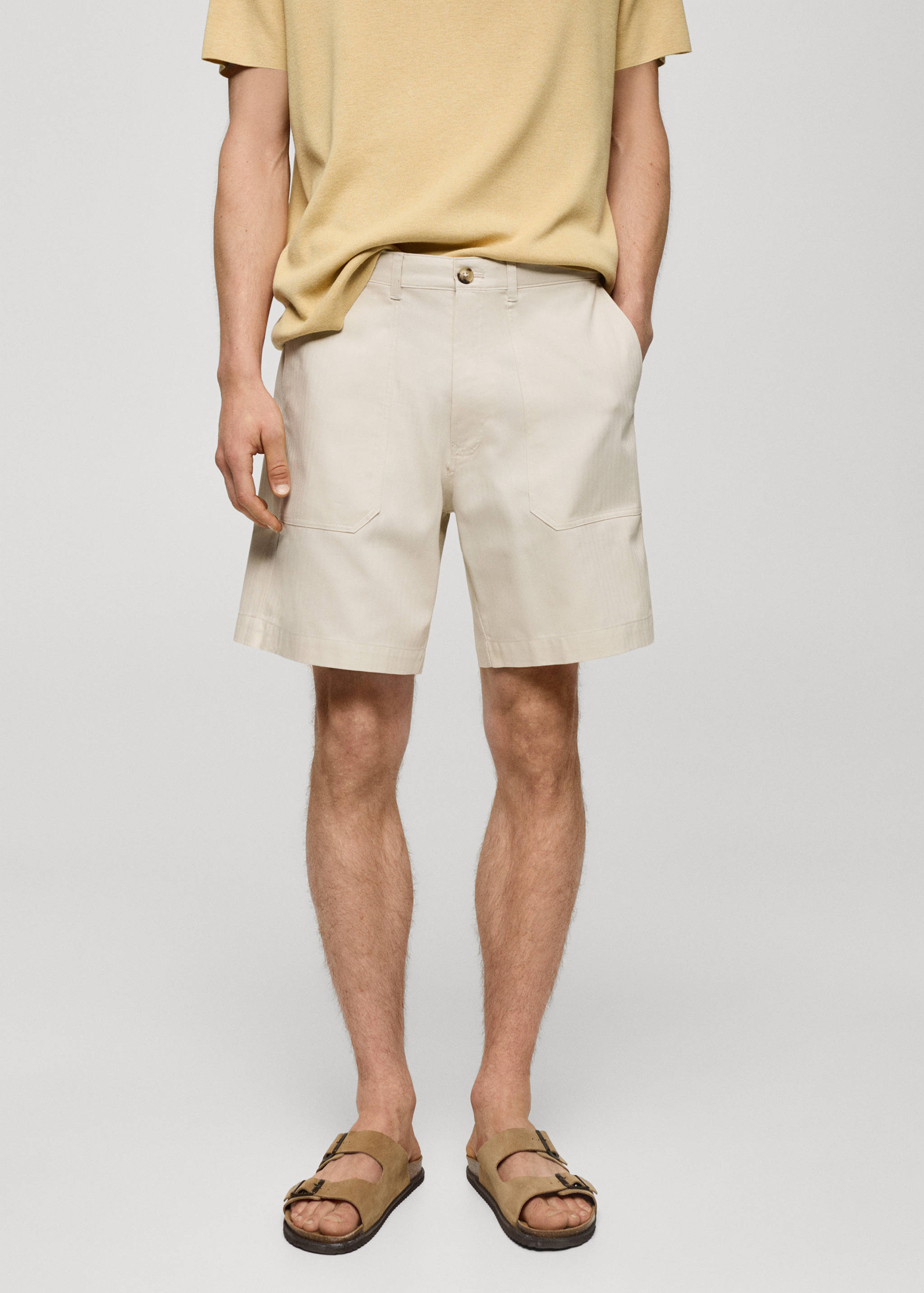 Calções de 100% algodão de ziguezagues - Plano médio