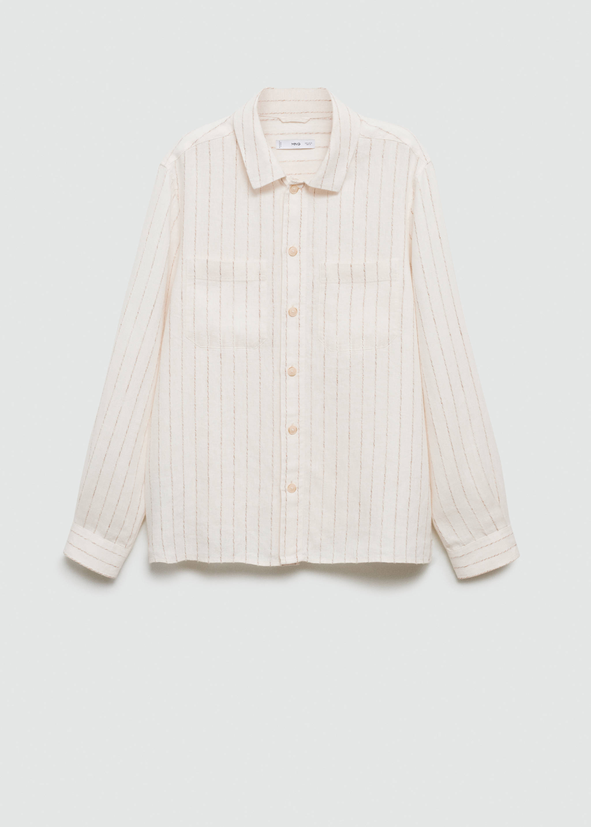 100% linen striped regular-fit shirt - Article without model