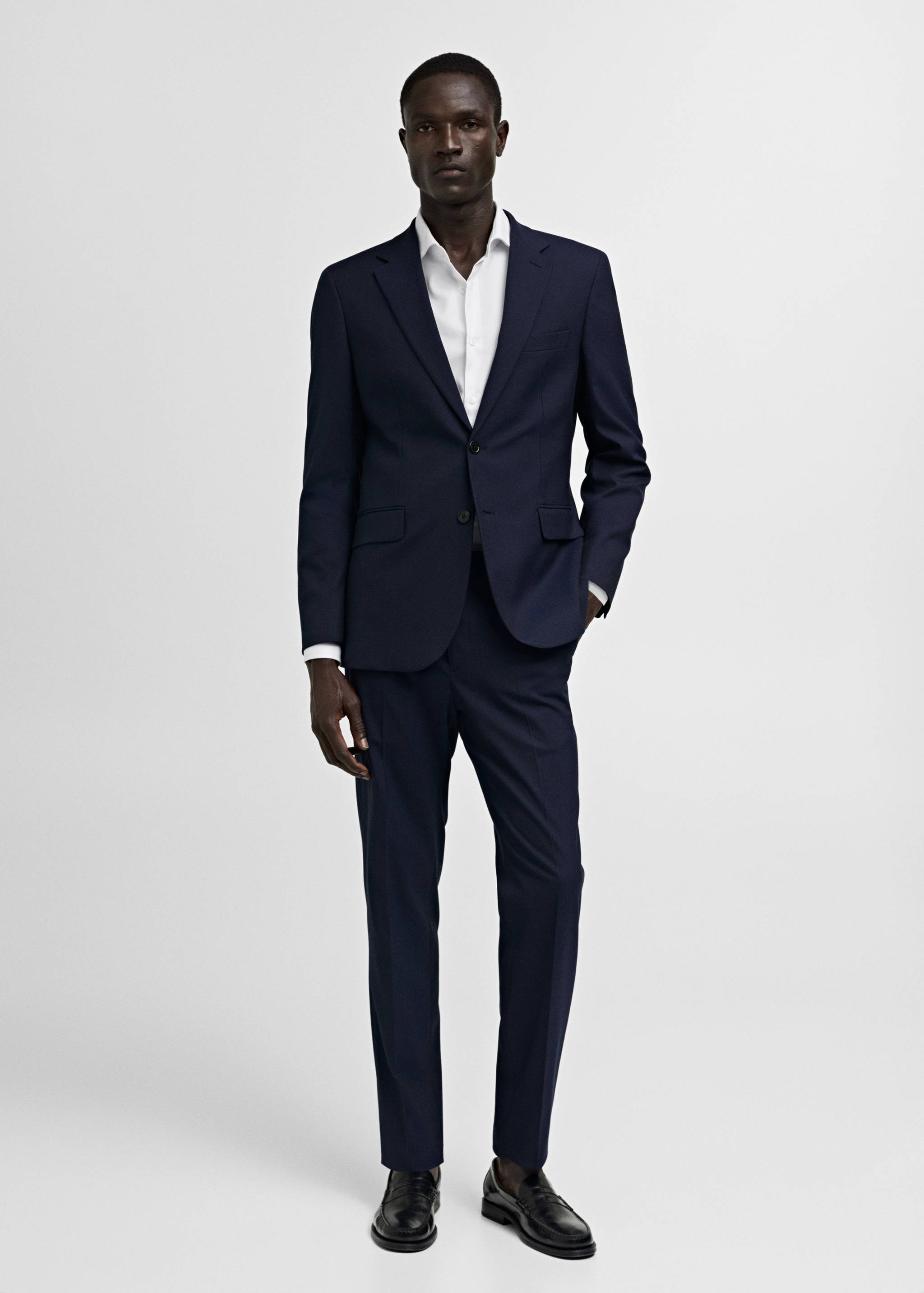 Chemise costume slim-fit coton structurée - Plan général