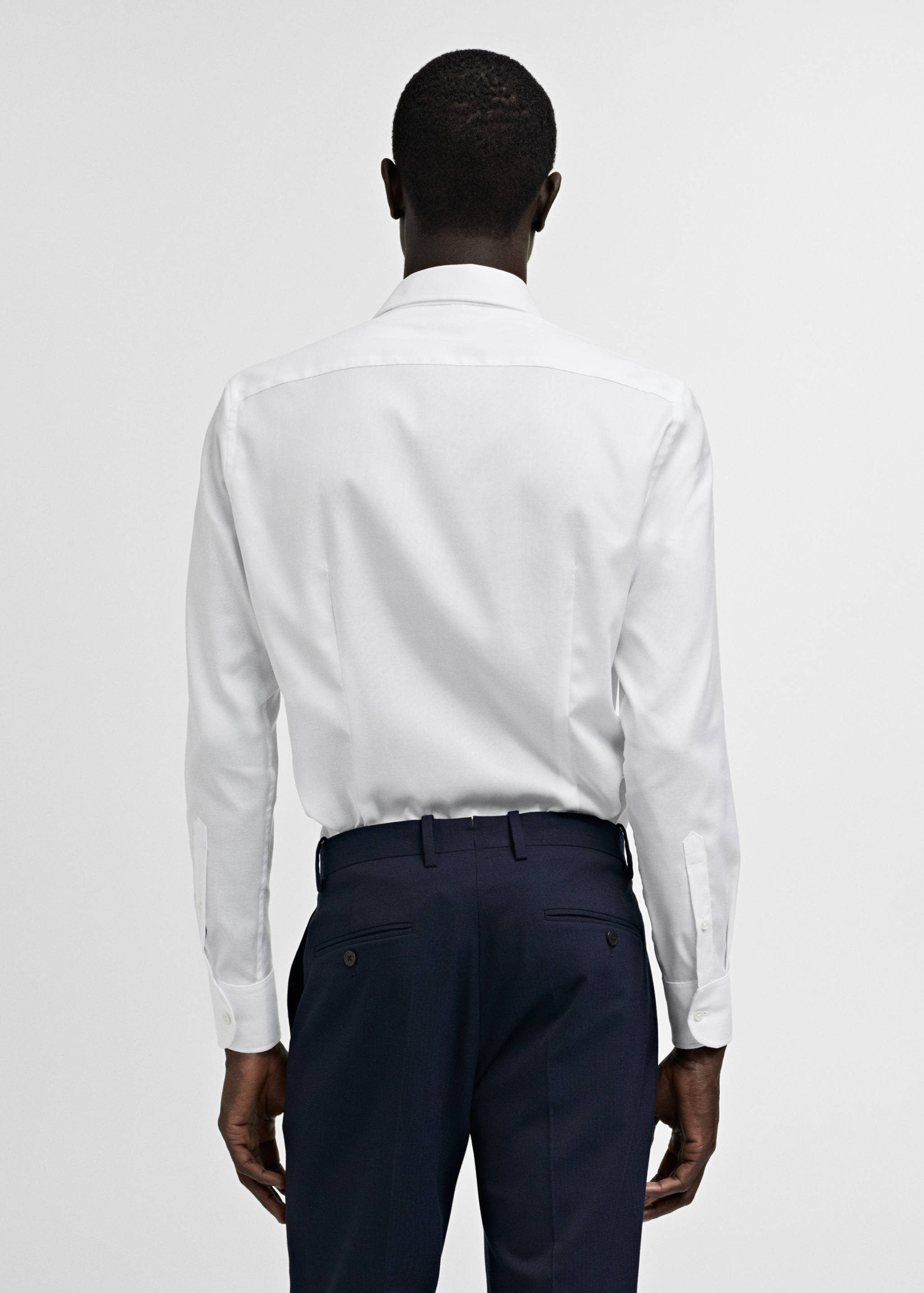 Slim-fit textured cotton suit shirt - Reverse of the article