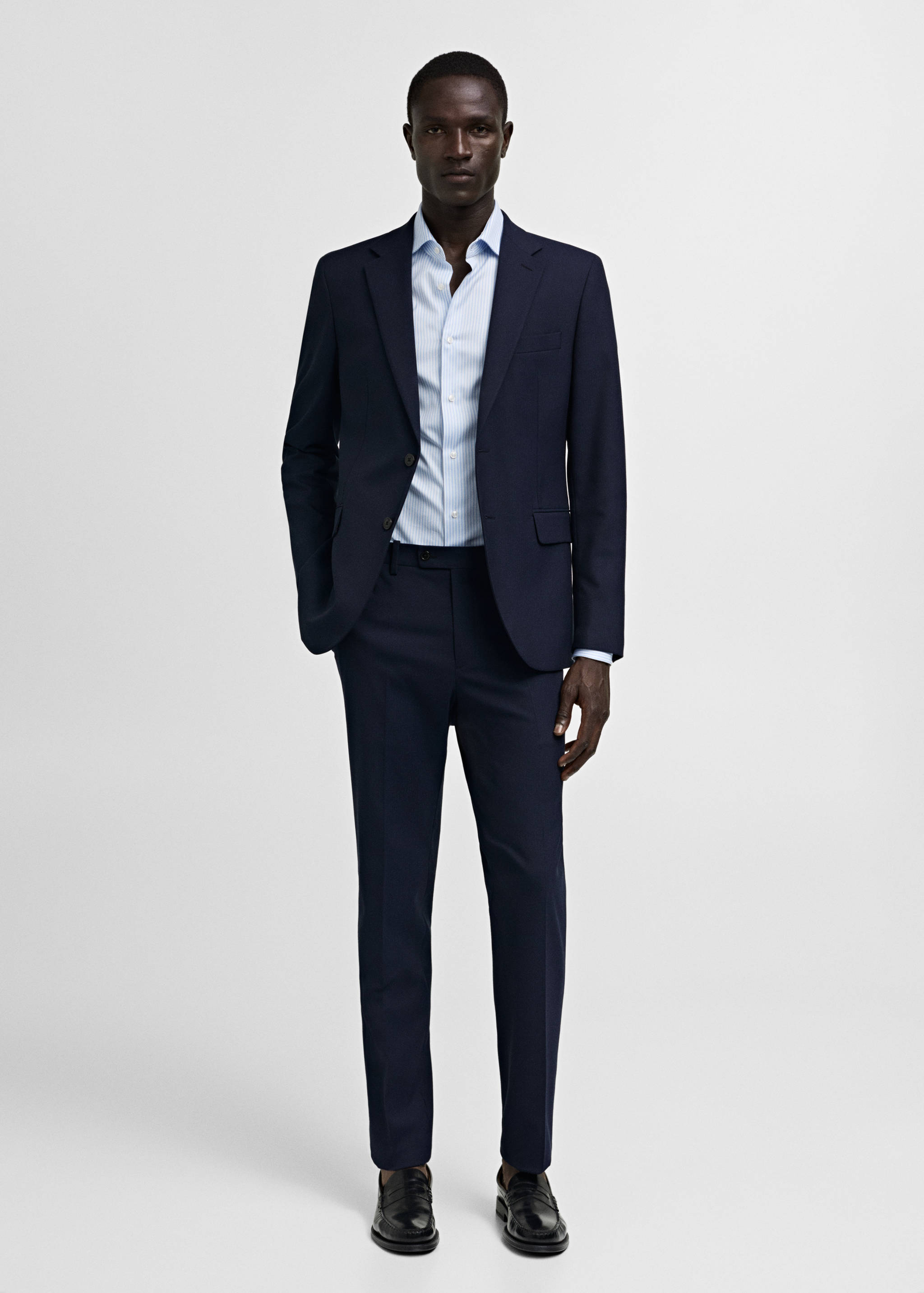 Chemise costume regular-fit coton rayures - Plan général