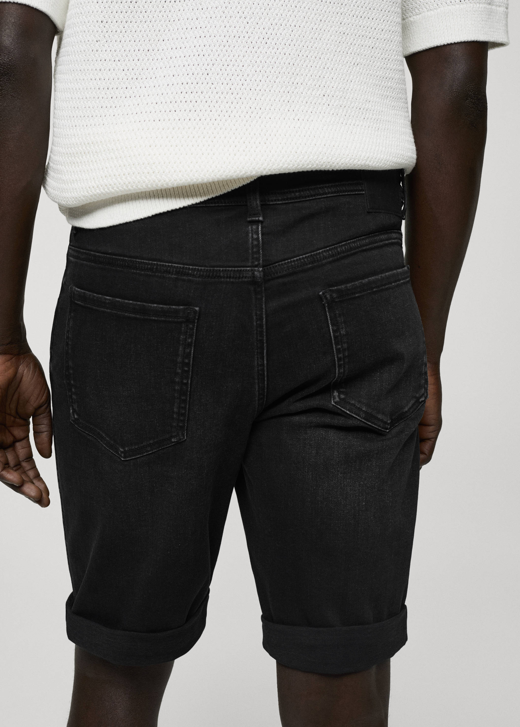 Slim-fit denim bermuda shorts - Details of the article 6