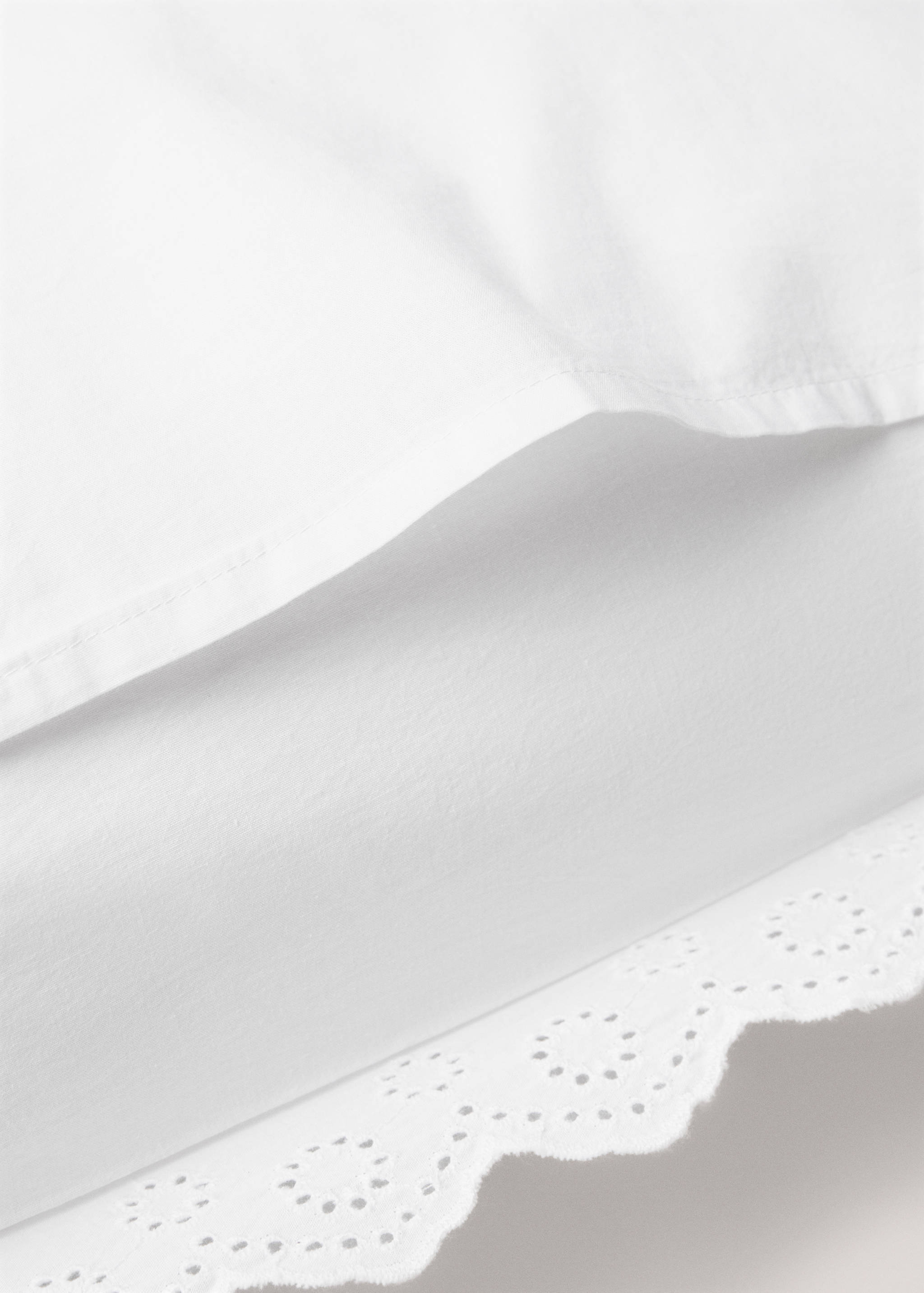 Baumwoll-Kopfkissenbezug mit Volant-Stickerei 60 x 60 cm - Detail des Artikels 1