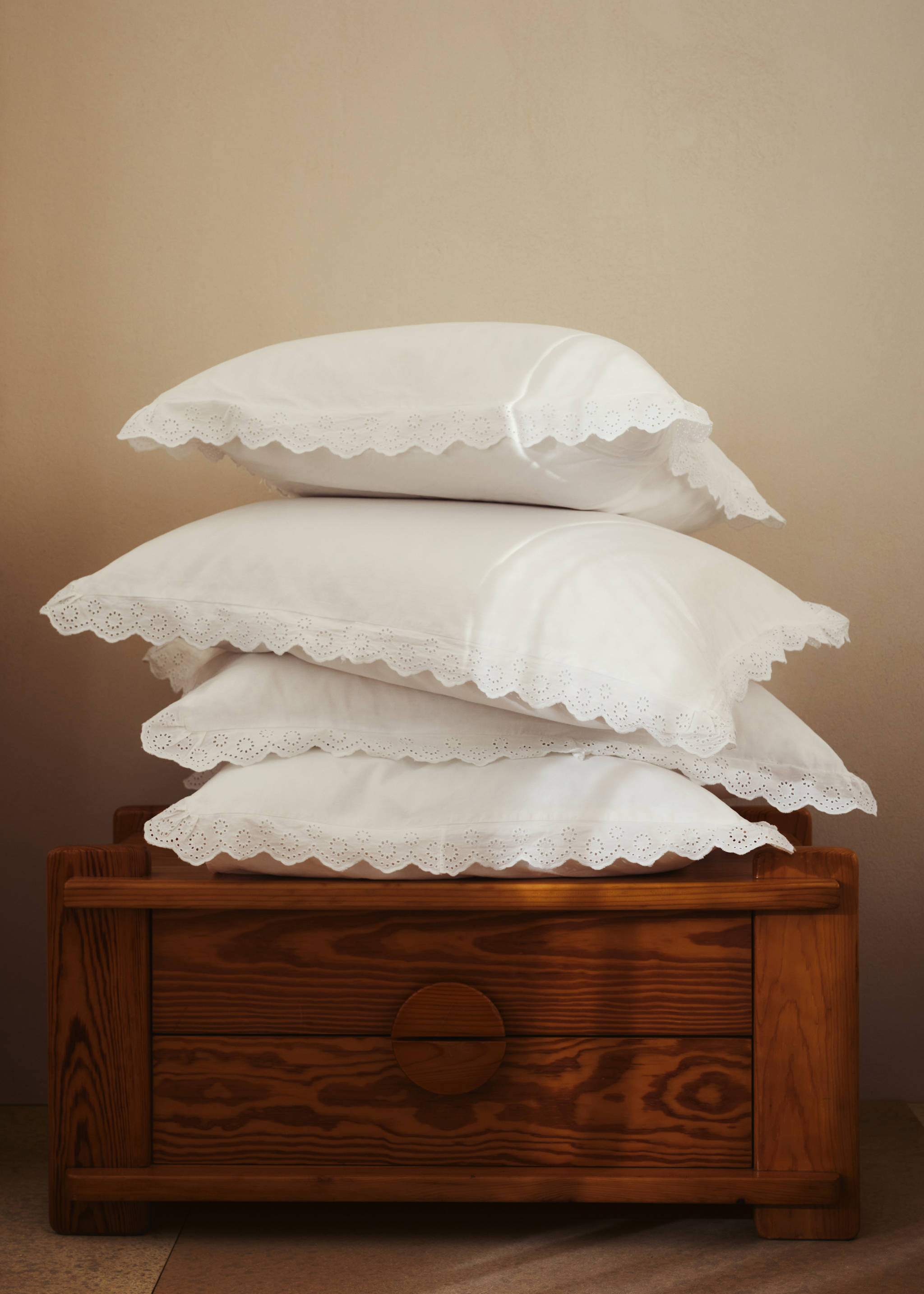 Baumwoll-Kopfkissenbezug mit Volant-Stickerei 60 x 60 cm - Detail des Artikels 6