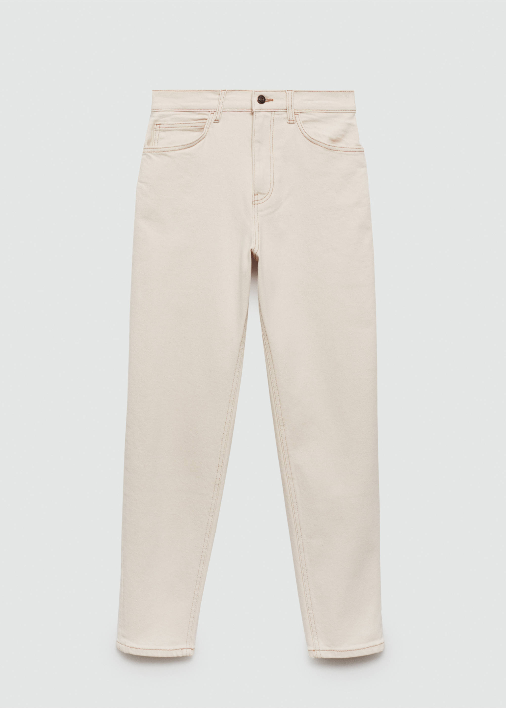 Newmom comfort high-rise jeans - Article without model, Off White. Ref: 77030594-00.