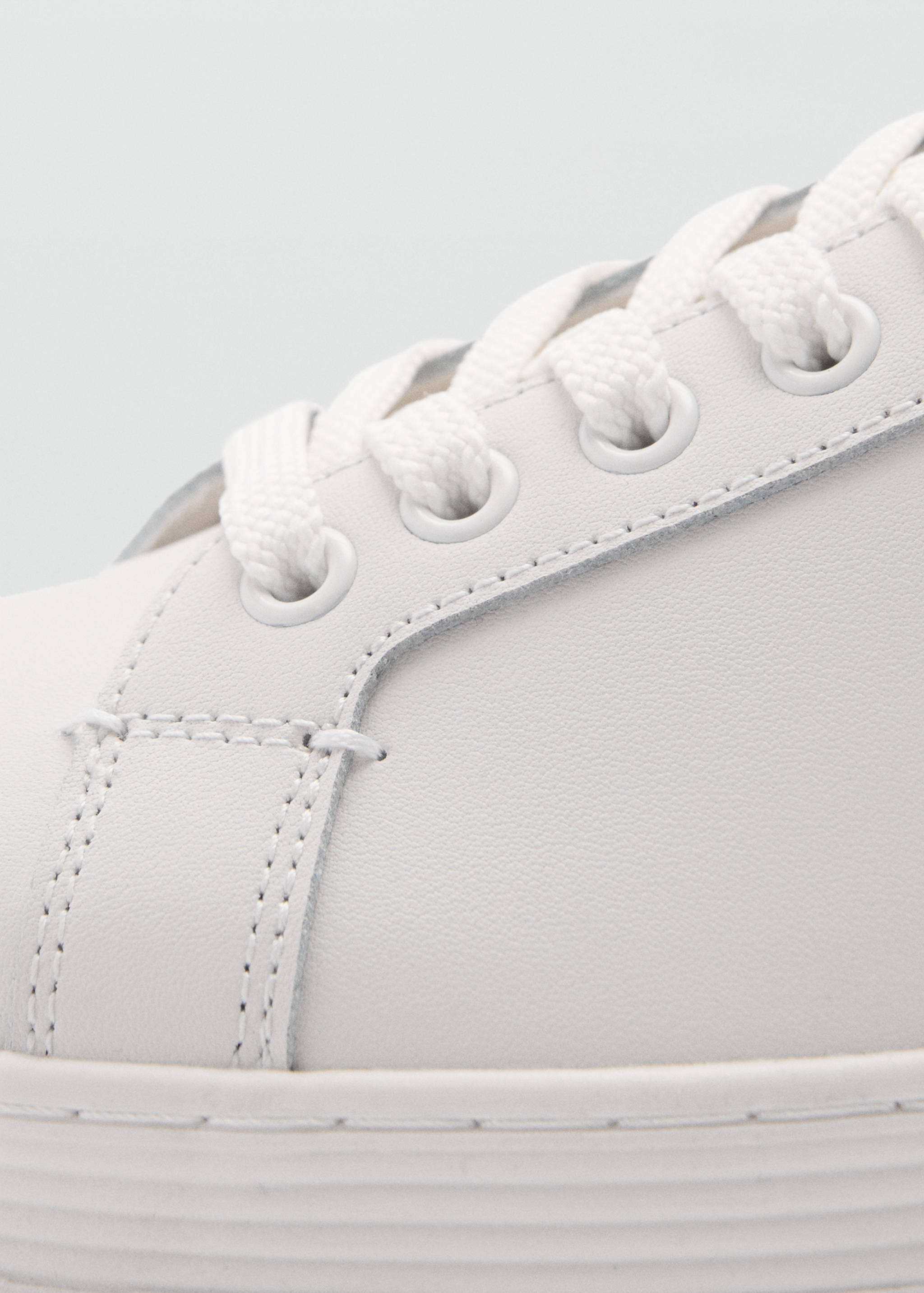 Contrasting panel leather sneakers - Details of the article 1
