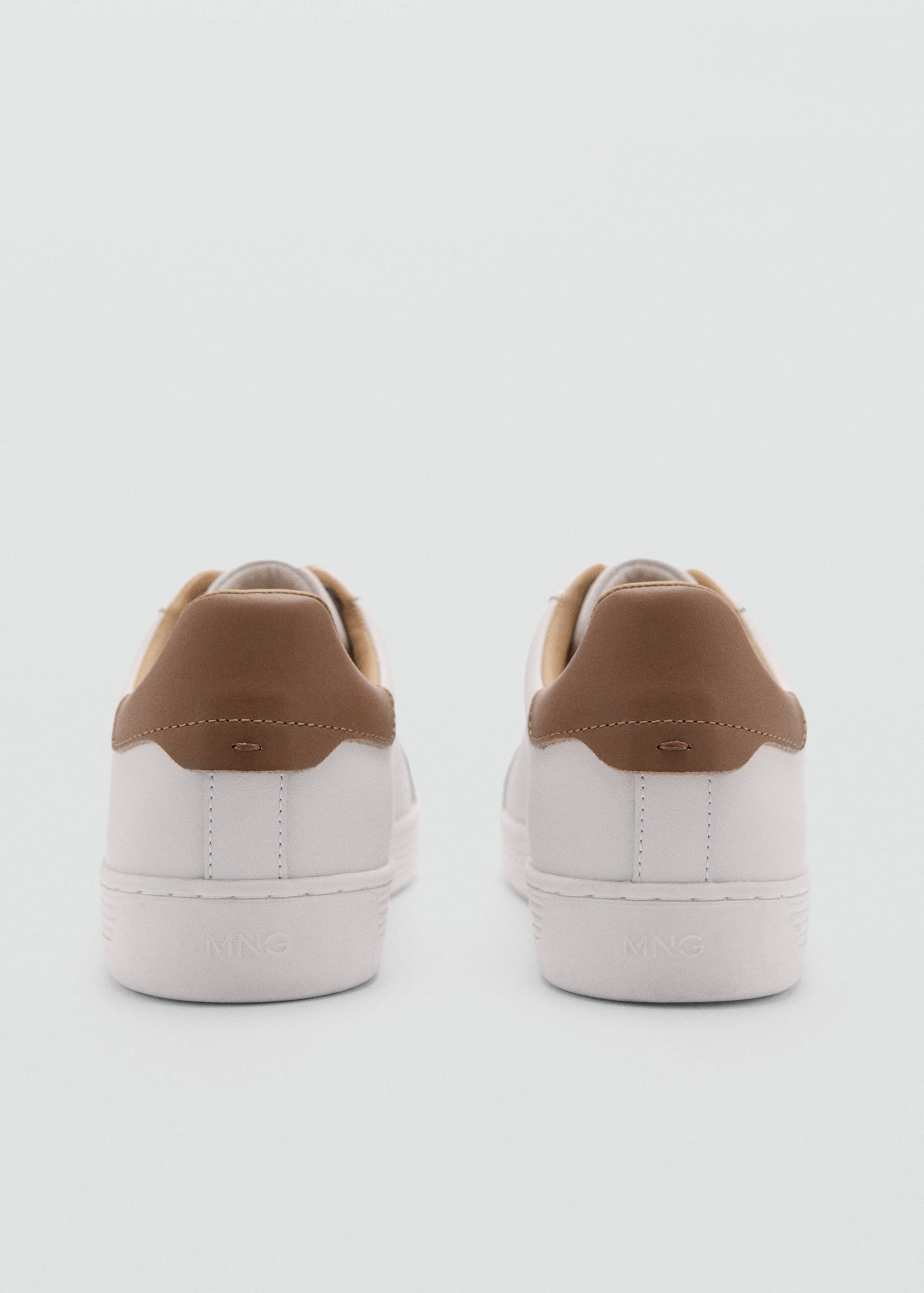 Contrasting panel leather sneakers - Details of the article 2