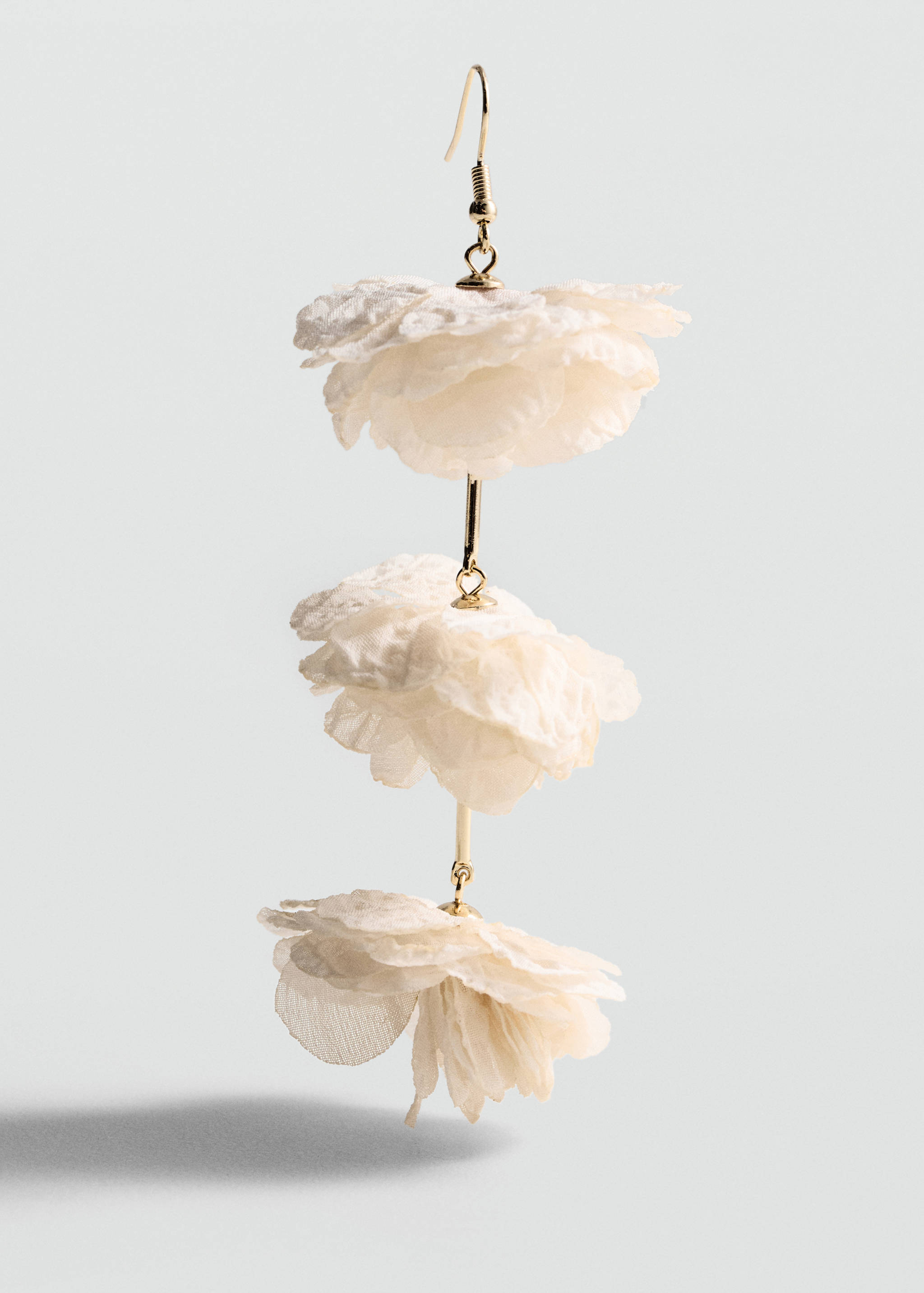 Boucles d'oreilles pendantes fleurs - Plan moyen