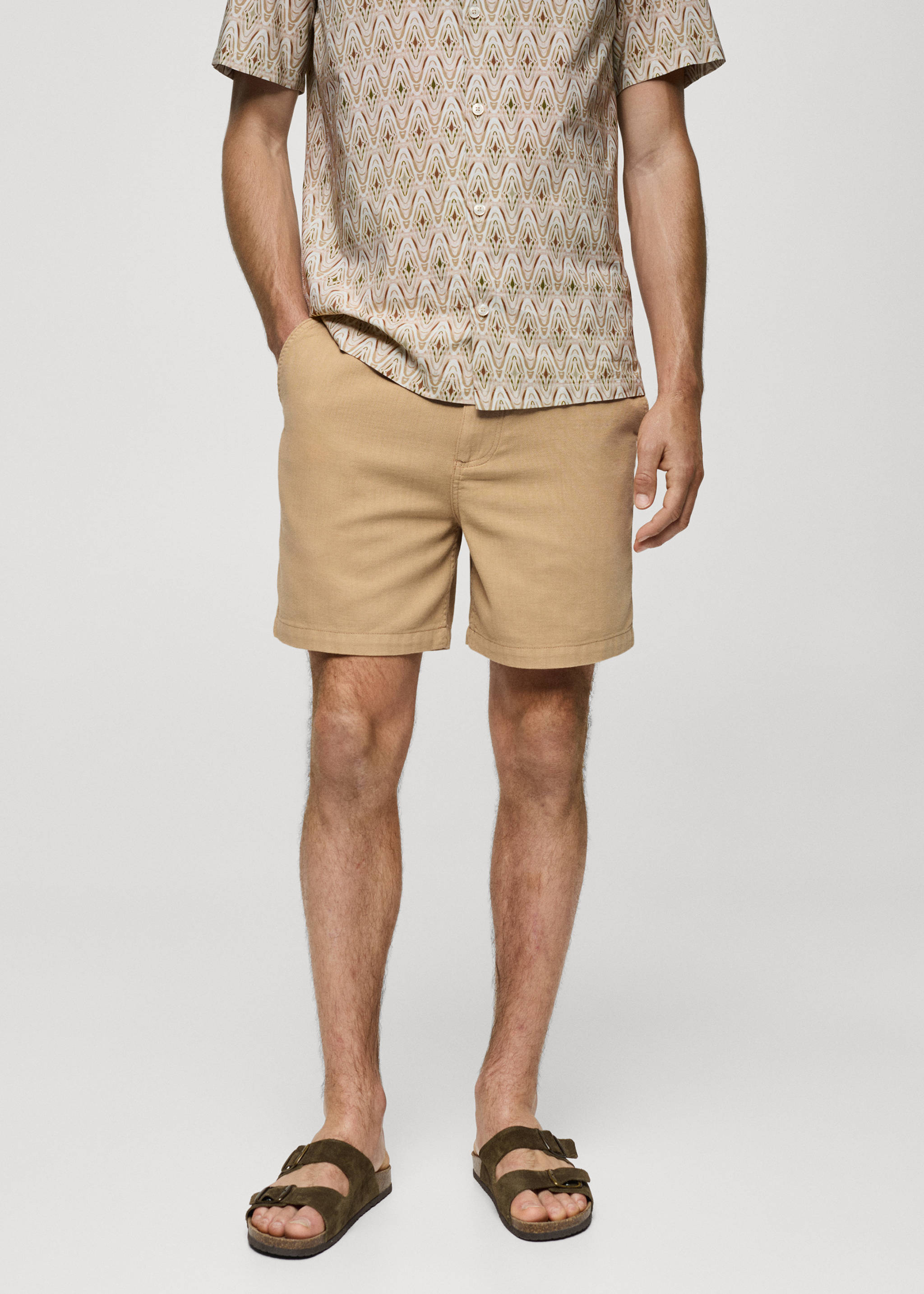 Bermudas algodón bolsillos - Plano medio