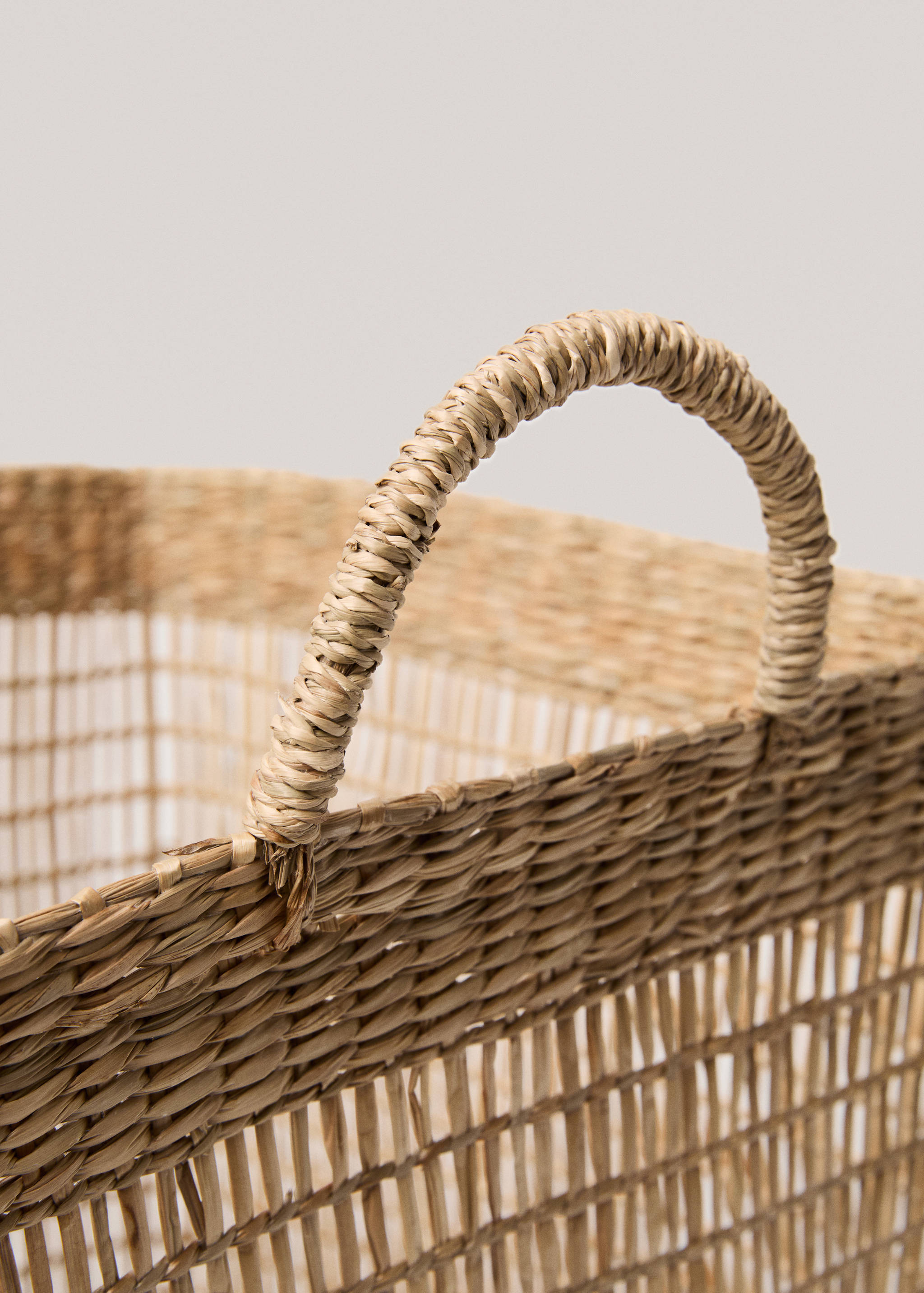 Kockasta košara od prirodnih vlakna 36 x 36 cm - Detalji artikla 1