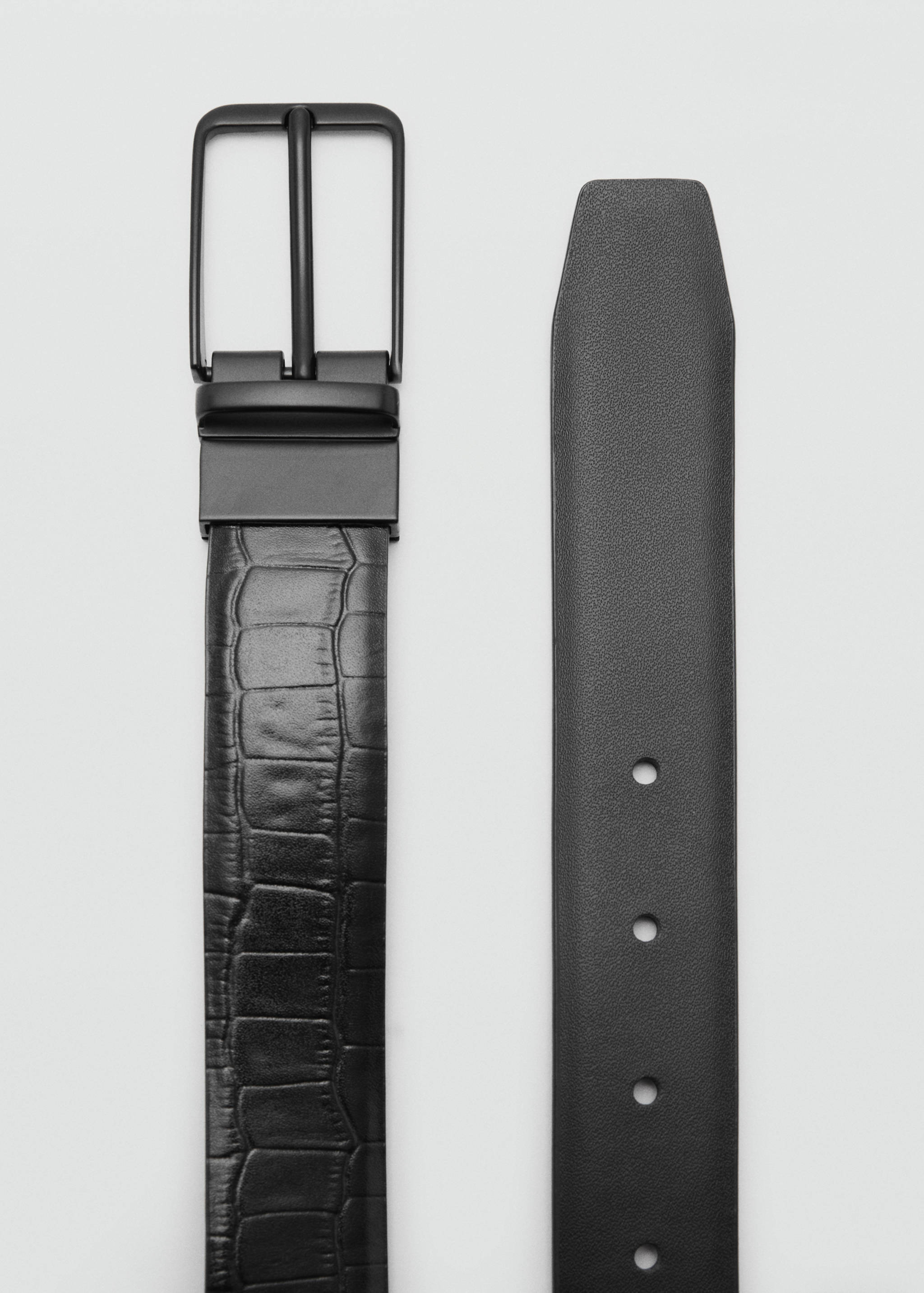 Croc-effect leather belt - Details of the article 1