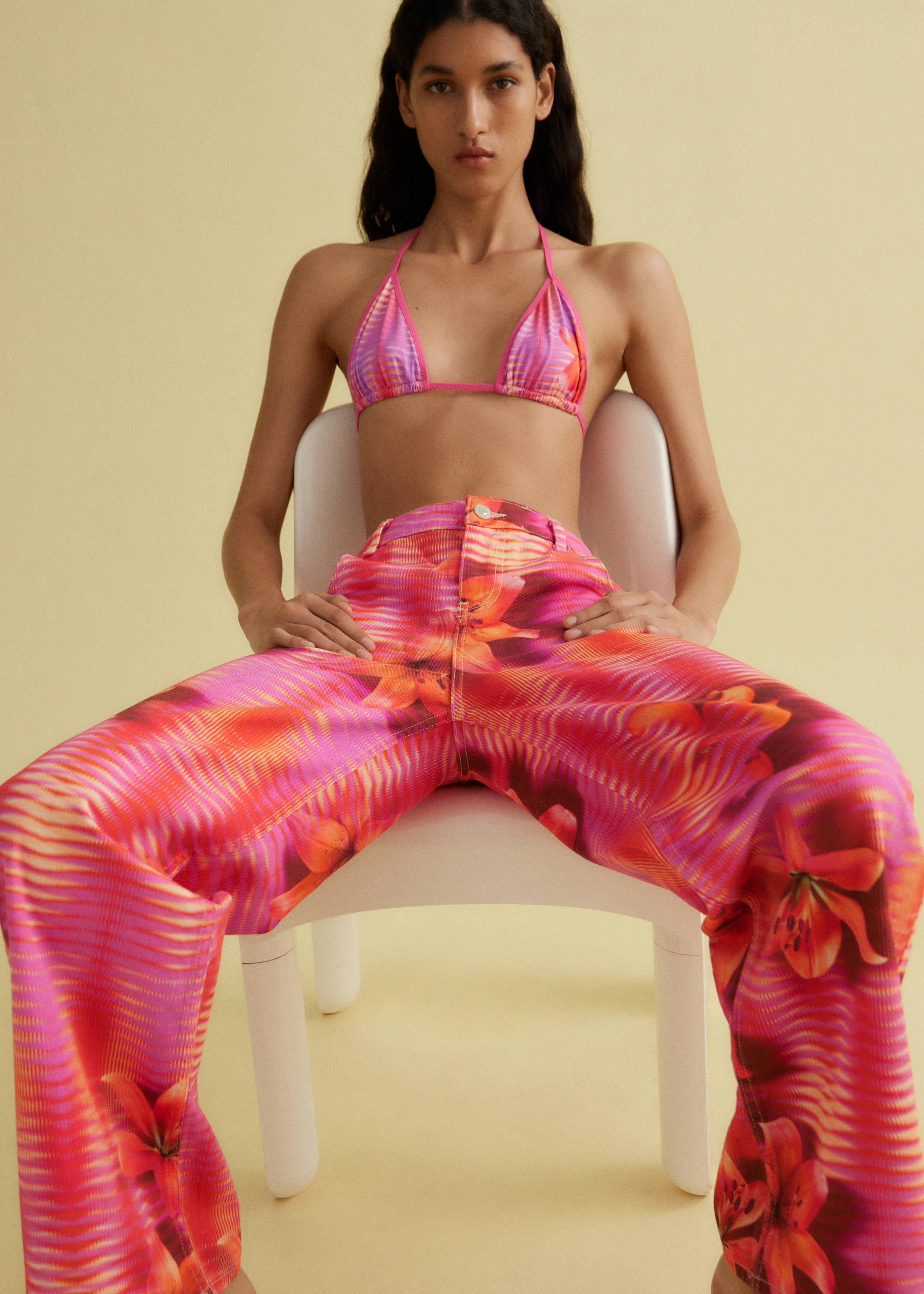 Floral-print bikini top - Details of the article 1