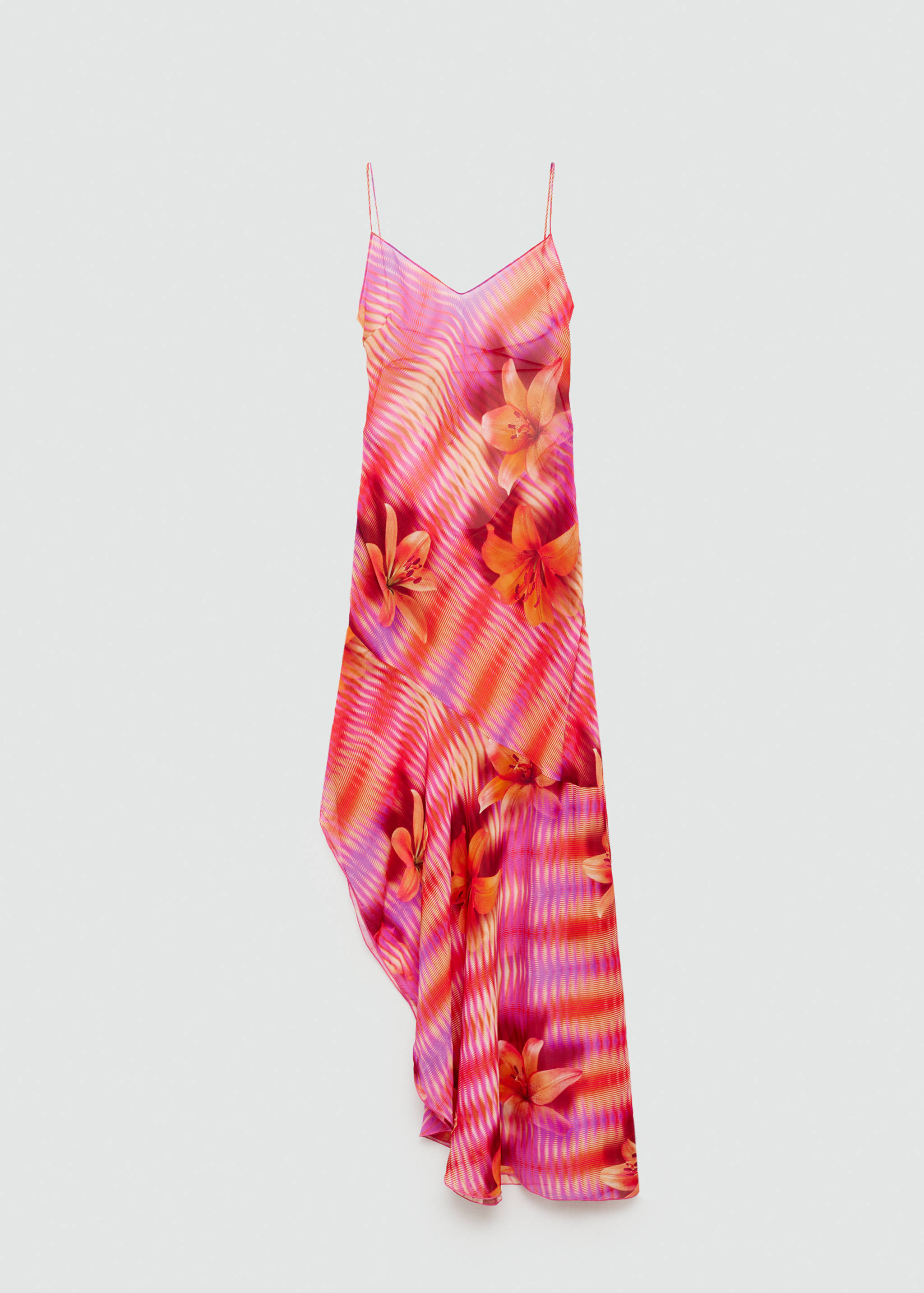Printed dress with asymmetrical hem - Article without model