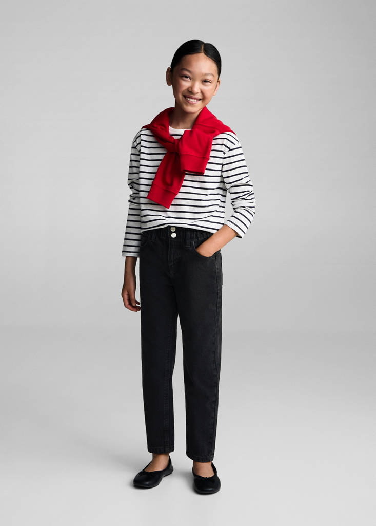 Paperbag jeans — Black denim