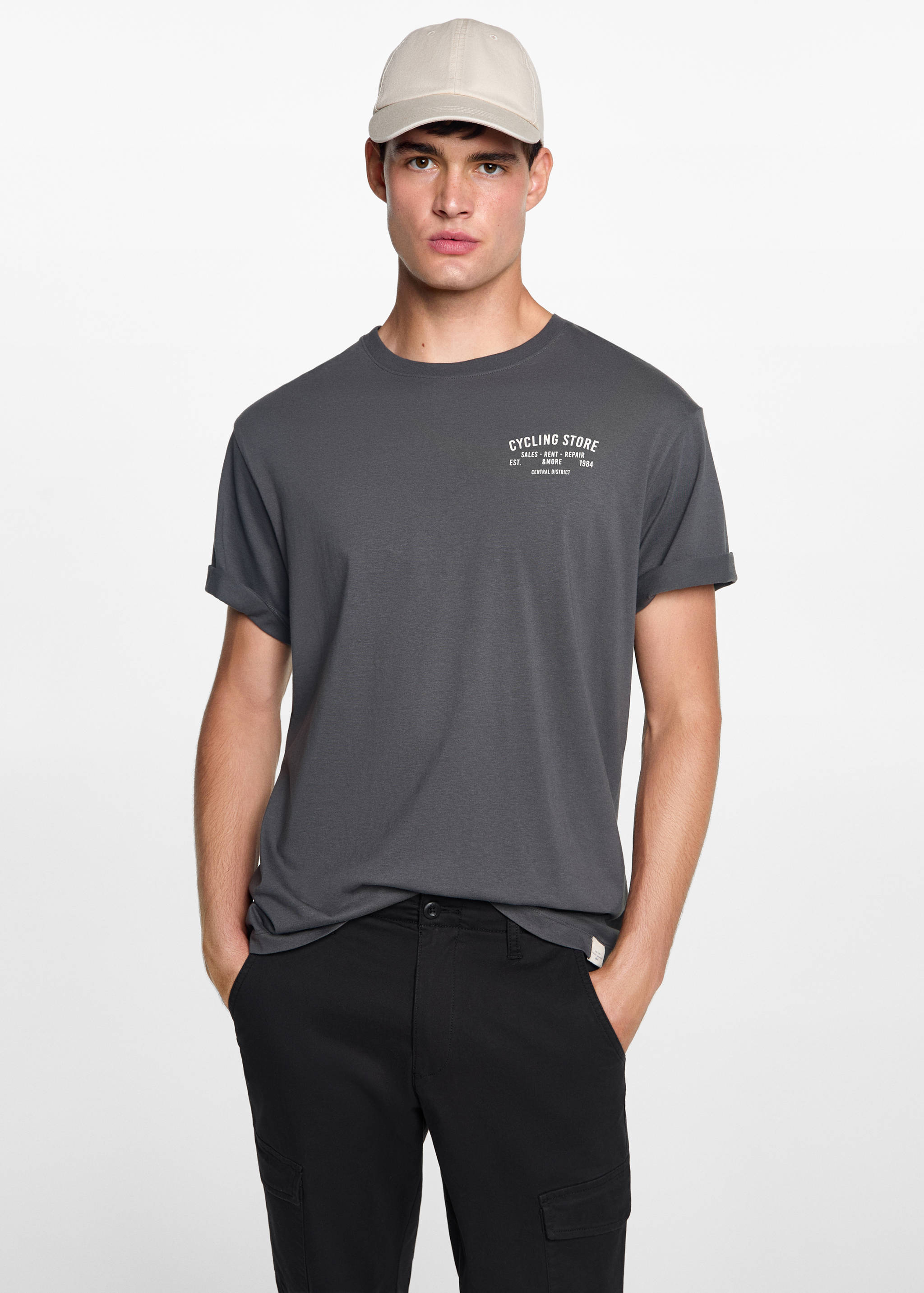 Cotton cargo trousers - Medium plane